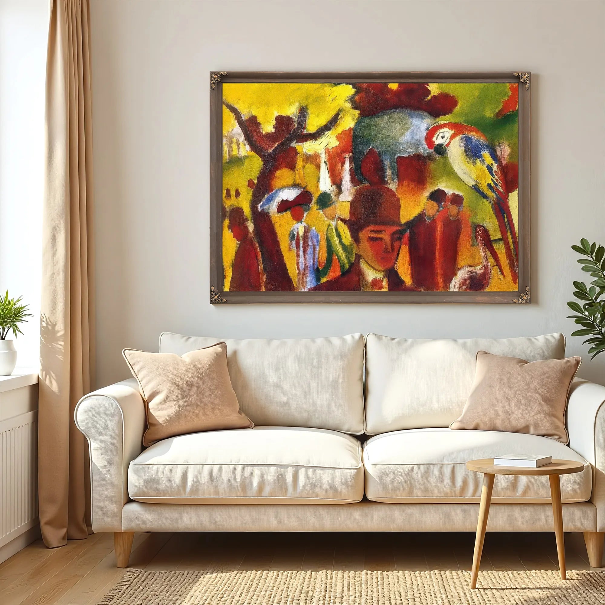 Small Zoological Garden In Borwn And Yellow By August Macke Fine Art Print