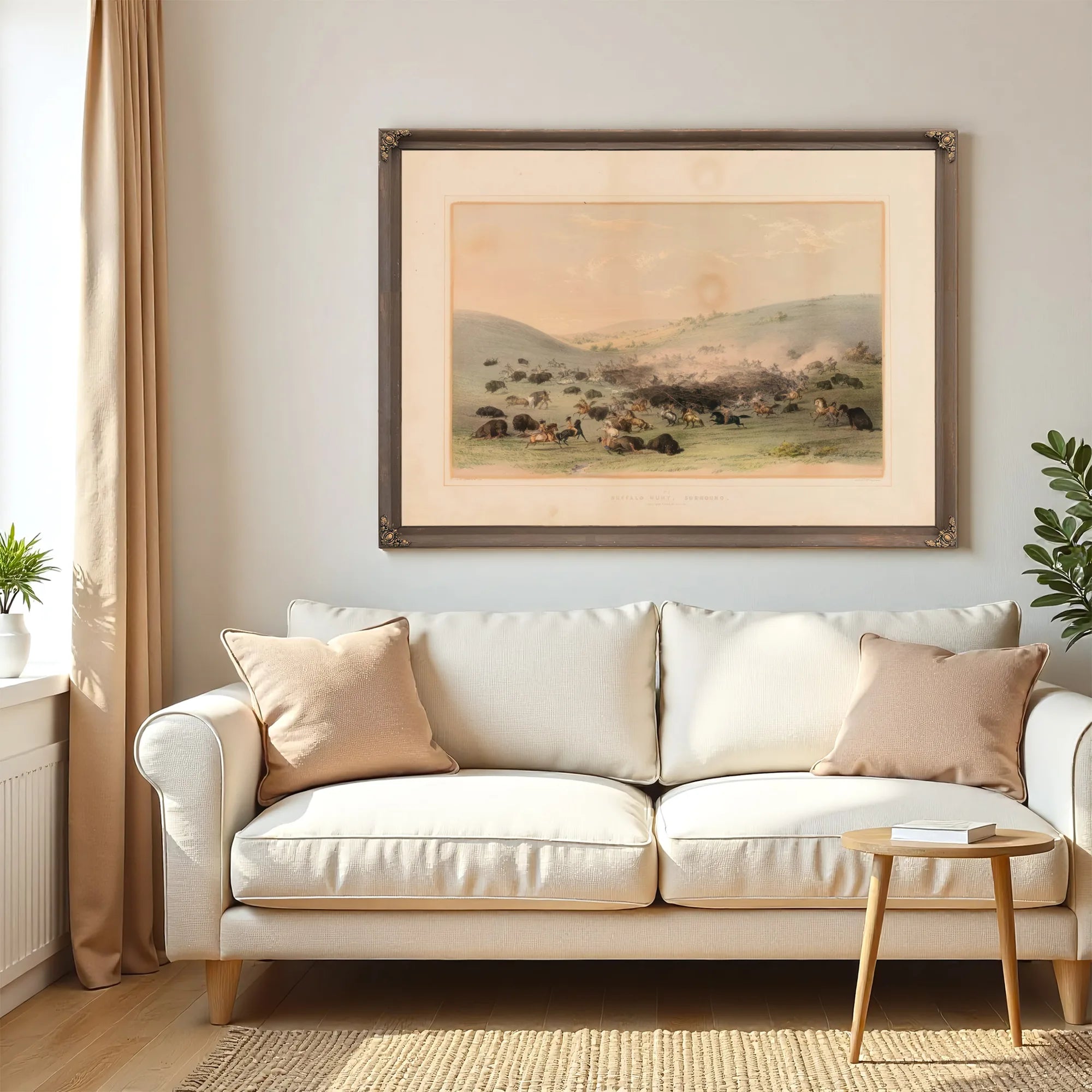 Buffalo Hunt Surround No. 9 By George Catlin Fine Art Print