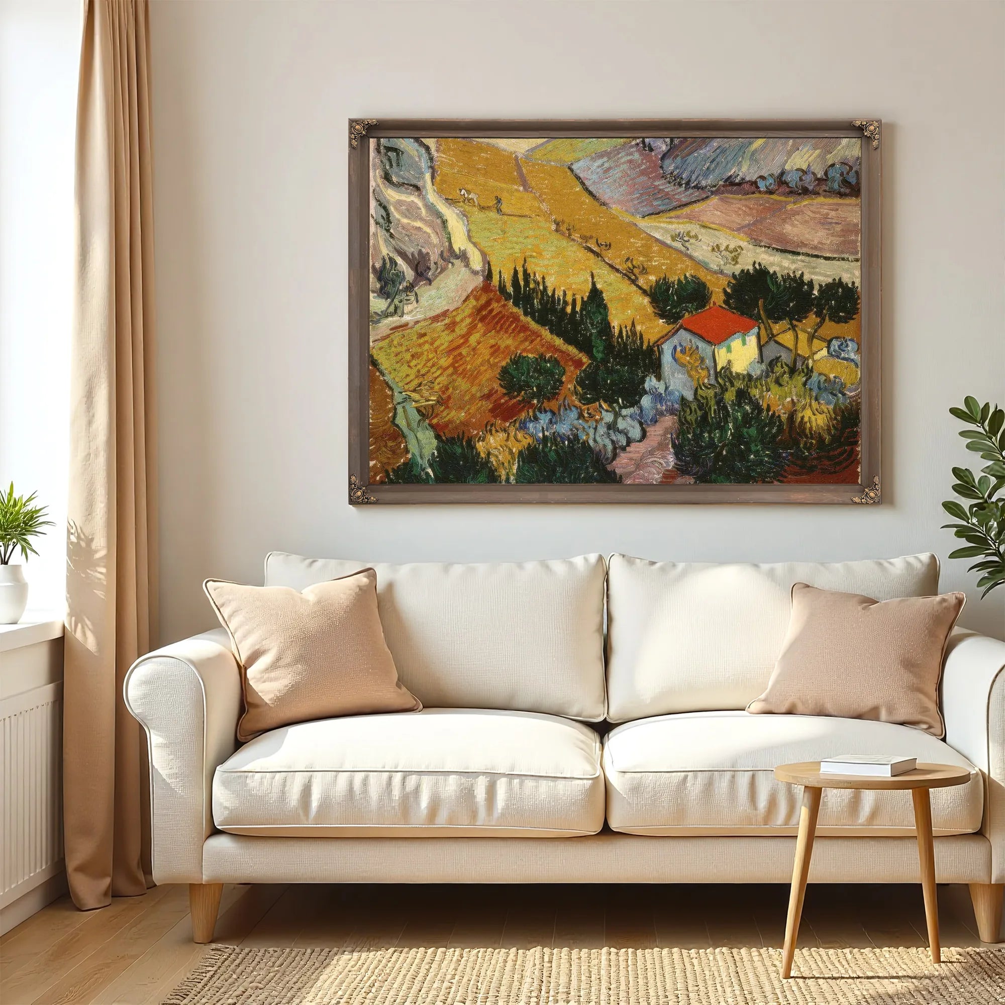 Landscape With House And Ploughman By Vincent Van Gogh Fine Art Print