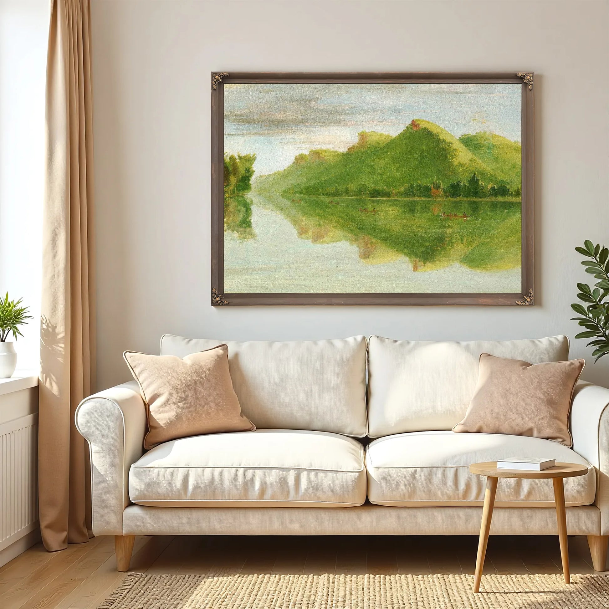 View On The Upper Mississippi, Beautiful Prairie Bluffs By George Catlin Fine Art Print