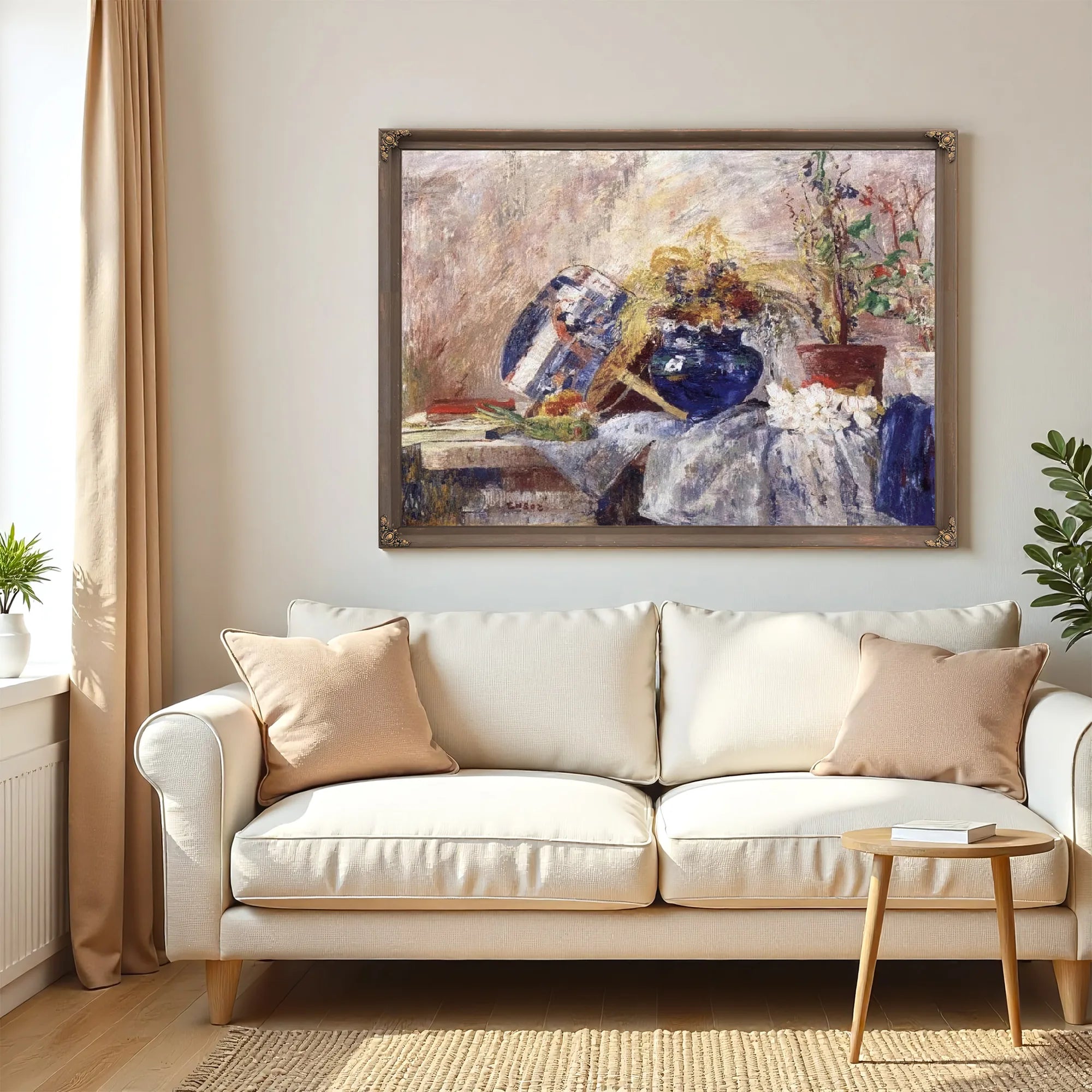 Still Life With Blue Vase And Fan By James Ensor Fine Art Print