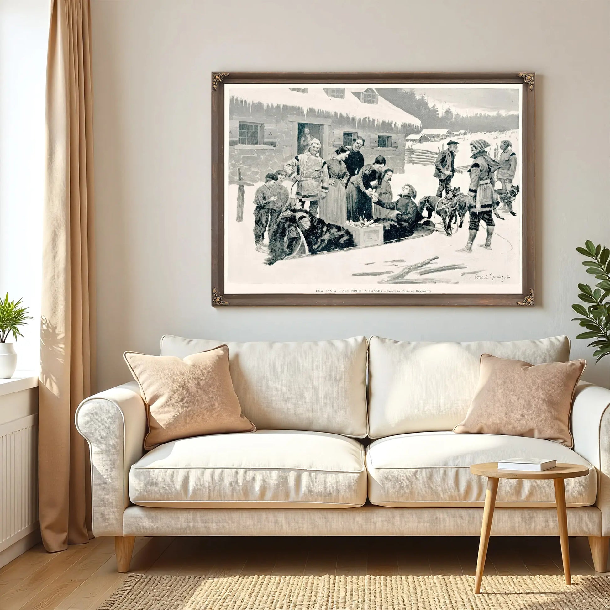 How Santa Claus Comes In Canadab by Frederic Remington