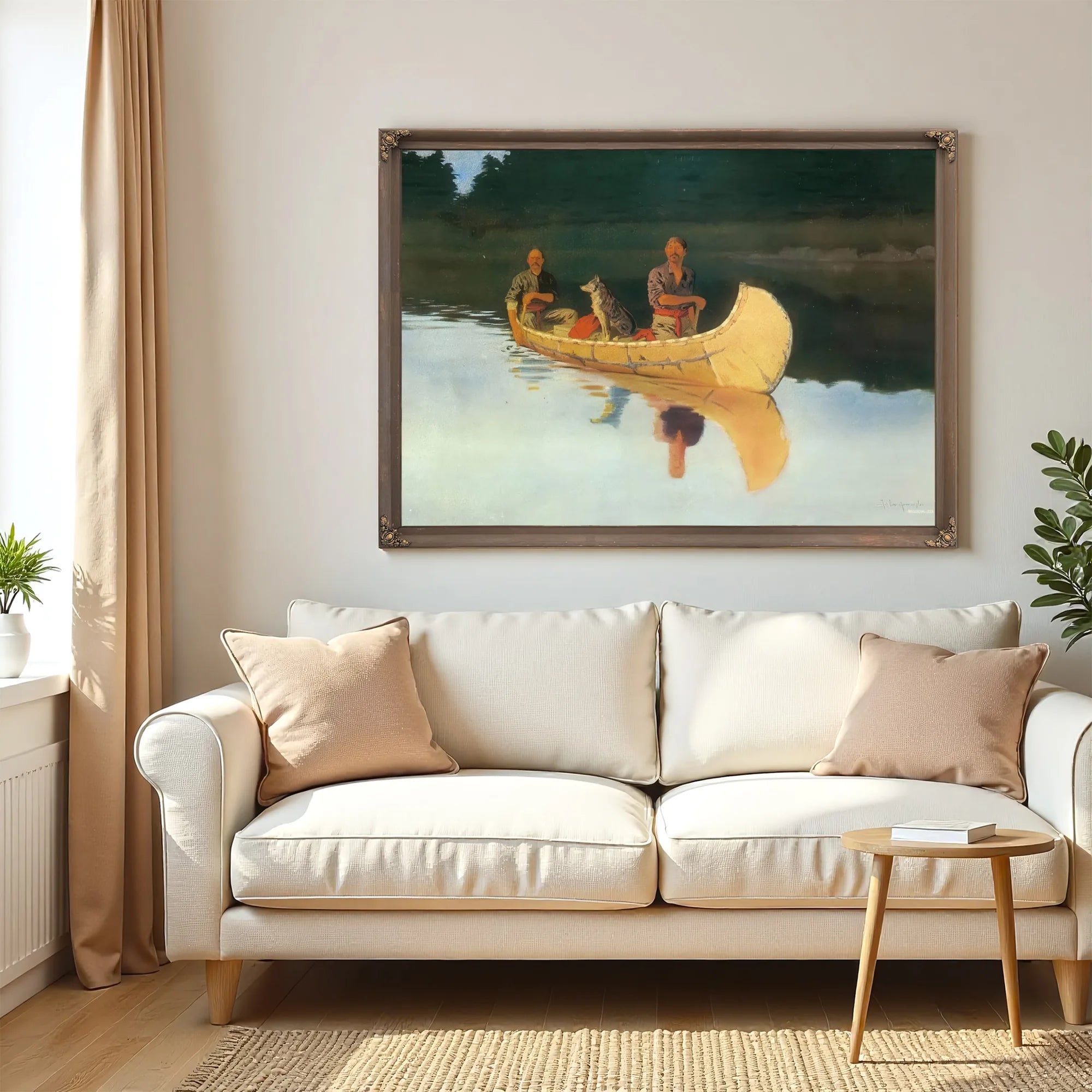 An Evening On A Canadian Lake By Frederic Remington Fine Art Print