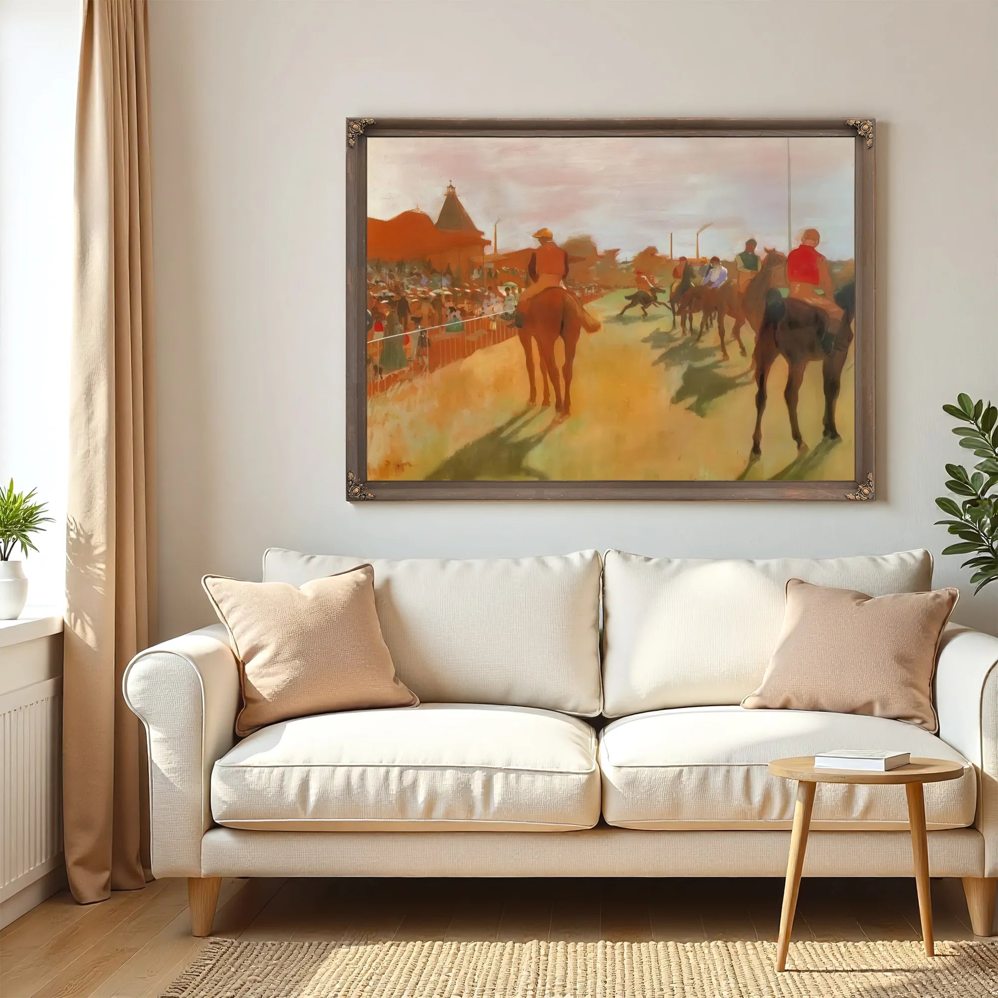 Race Horses In The Front Of The Stands By Edgar Degas Fine Art Print