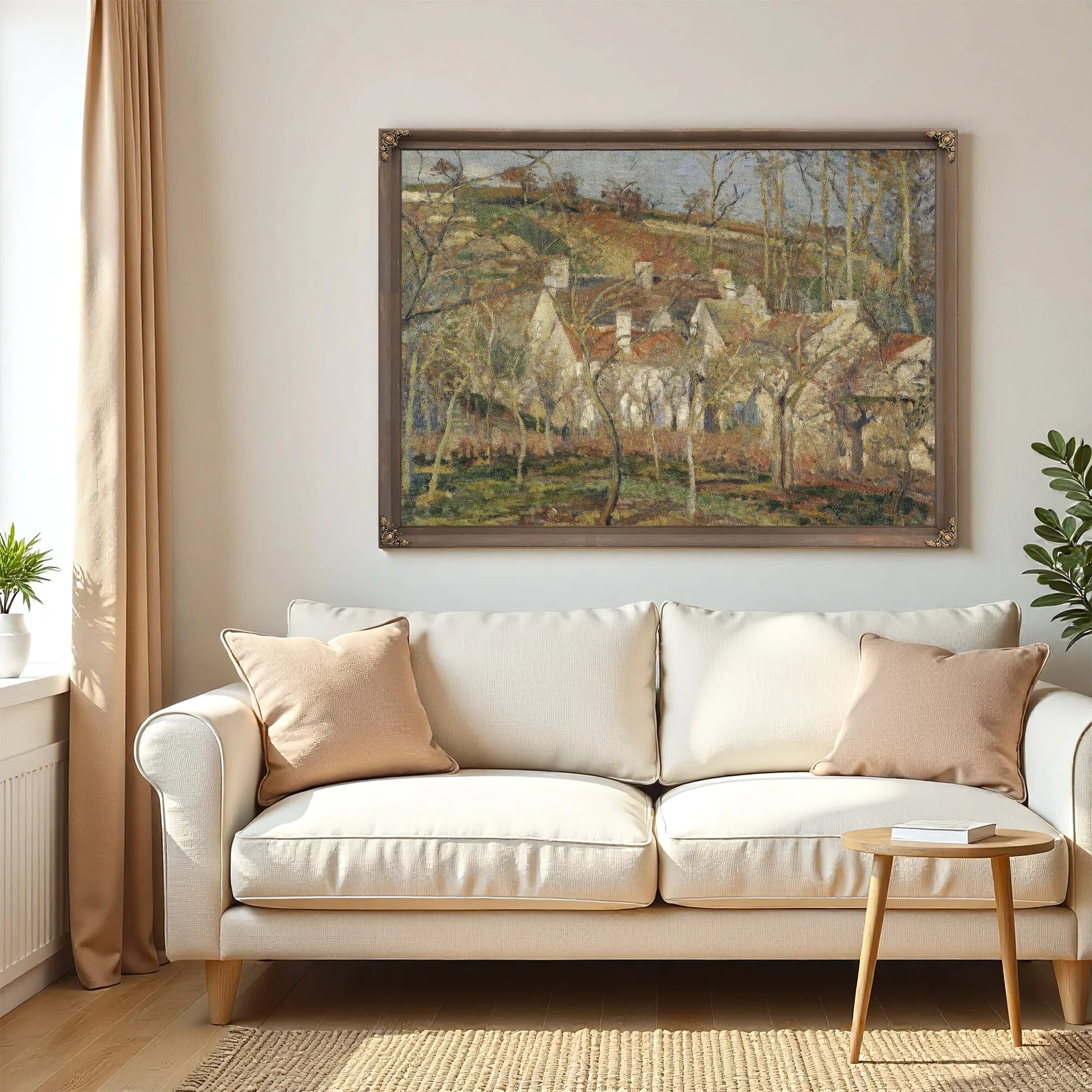 Red Roofs Corner Of A Village Winter by Camille Pissarro Fine Art Print