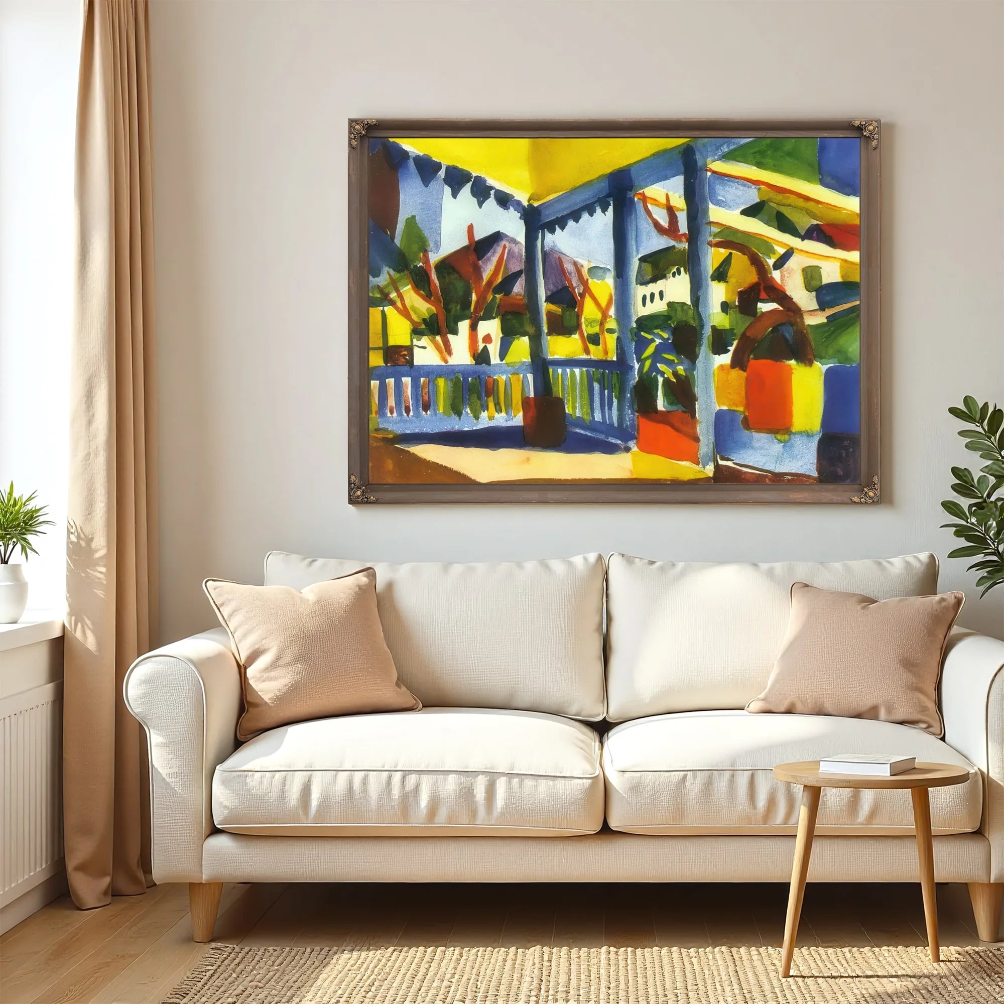 Terrace Of The Vila In St Germain By August Macke Fine Art Print