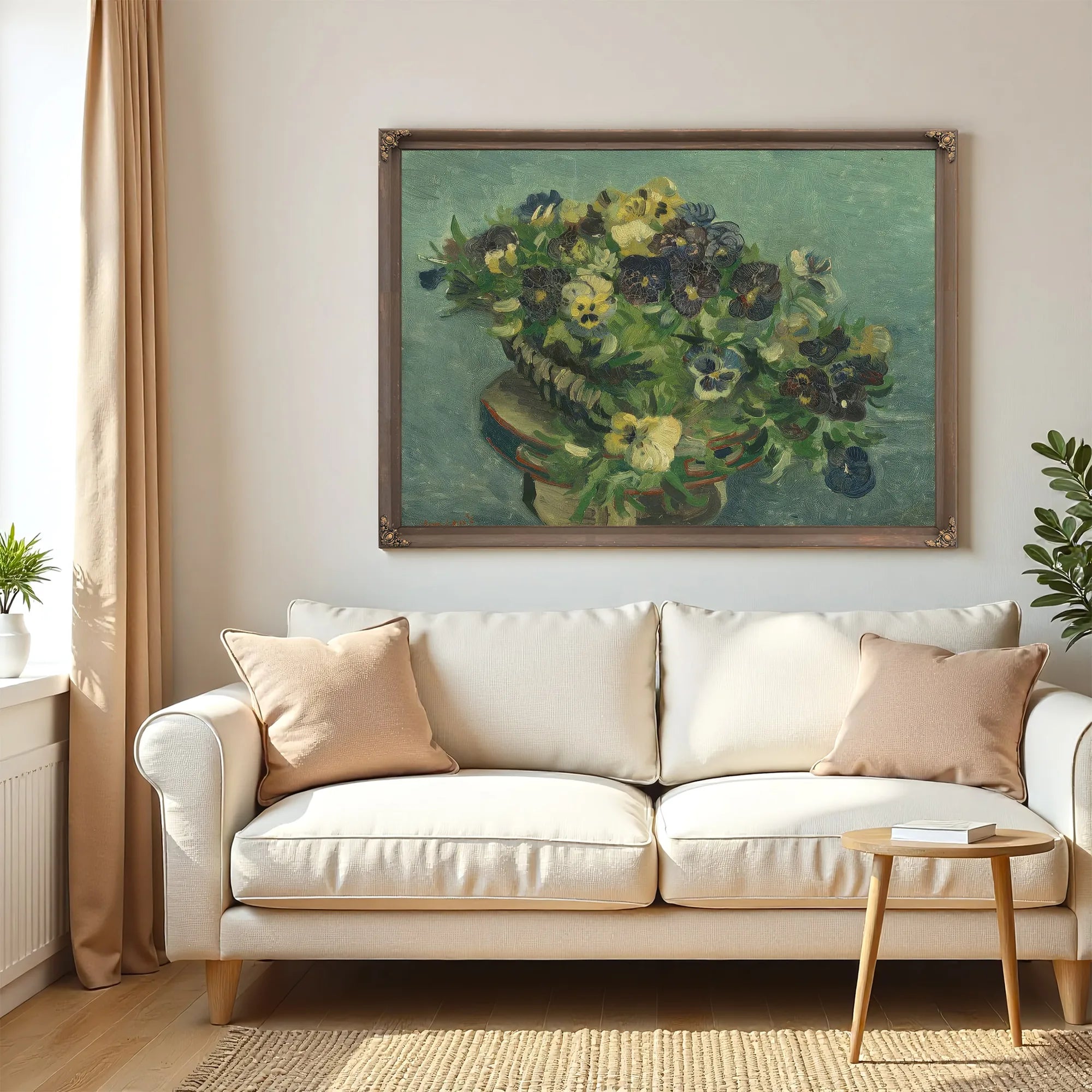 Basket Of Pansies By Vincent Van Gogh Fine Art Print