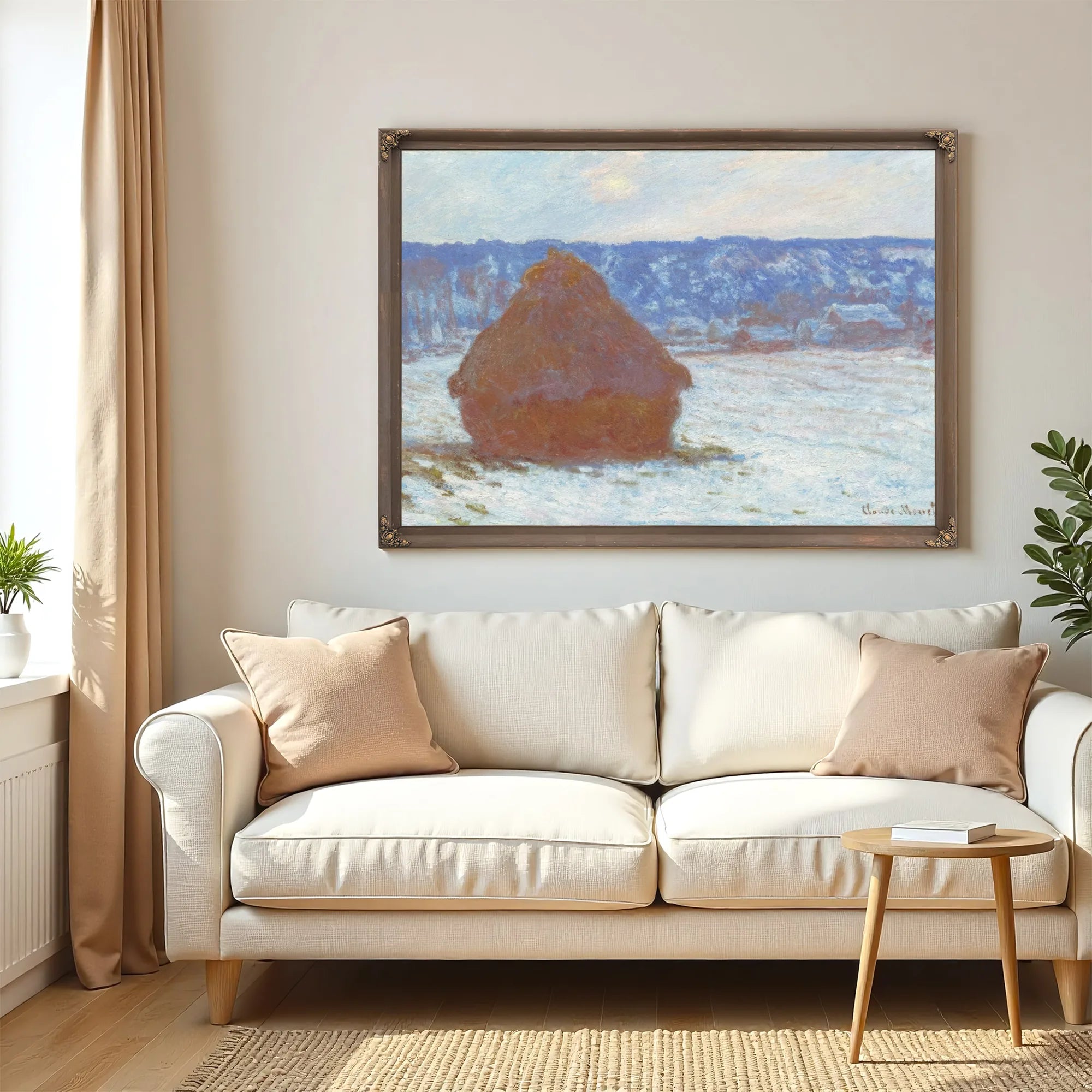 Stack Of Wheat (Snow Effect Overcast Day) By Claude Monet Fine Art Print