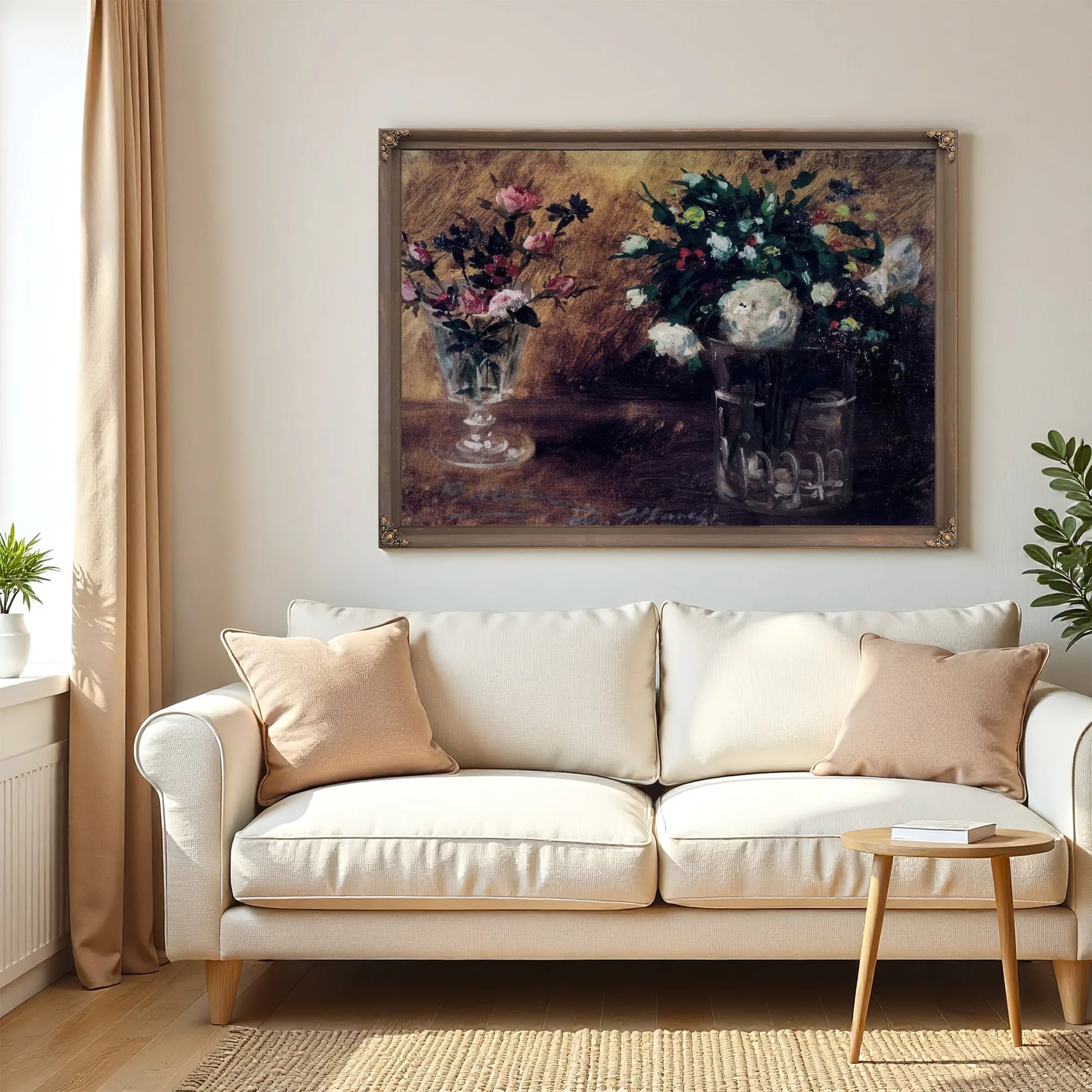 Flowers In Two Glasses By Edouard Manet Fine Art Print