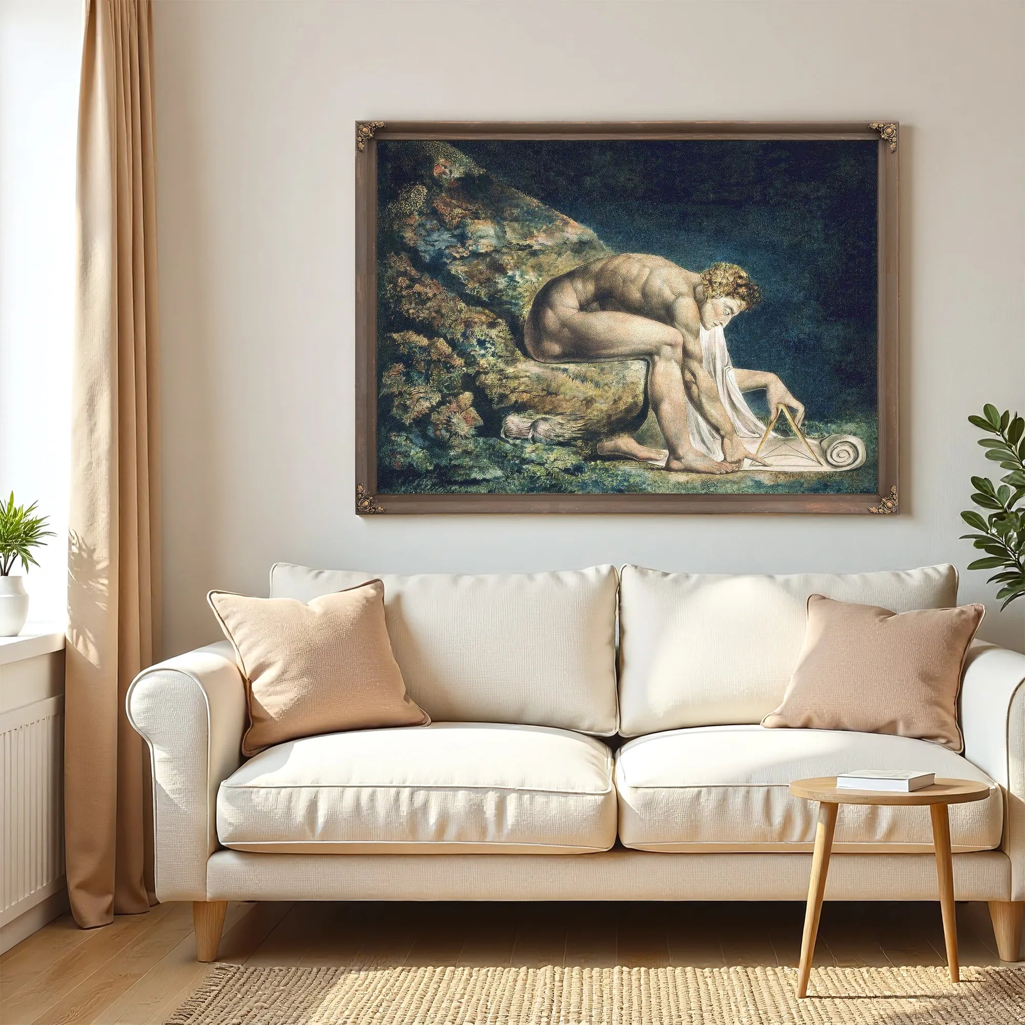 Newton 1795 Color Print And Watercolor 46X60Cm Tate Uk By William Blake Fine Art Print