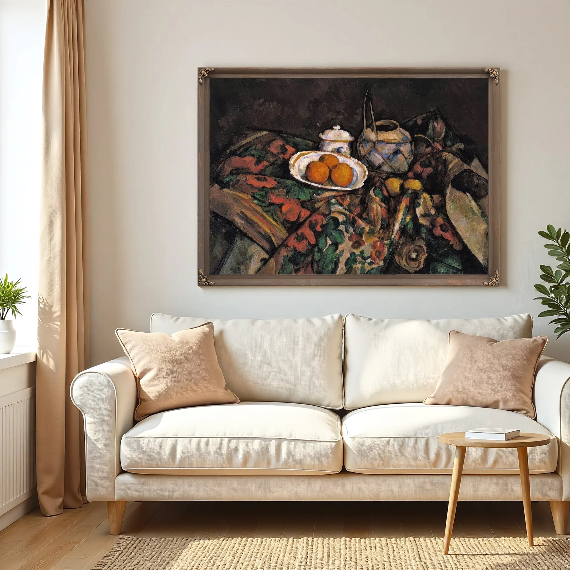 Still Life With Ginger Jar Sugar Bowl And Oranges By Paul Cezanne Fine Art Print