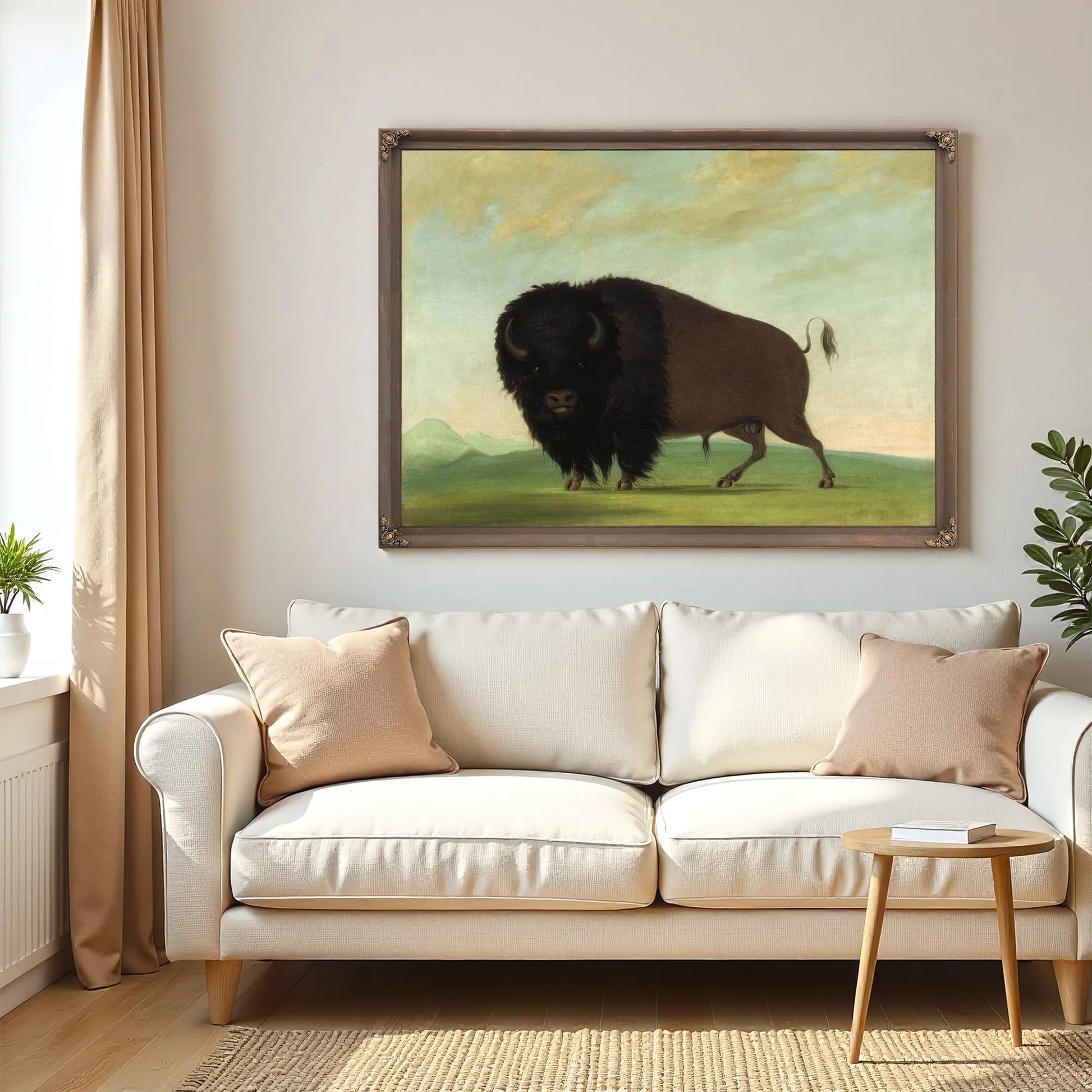 Buffalo Bull, Grazing On The Prairie By George Catlin Fine Art Print