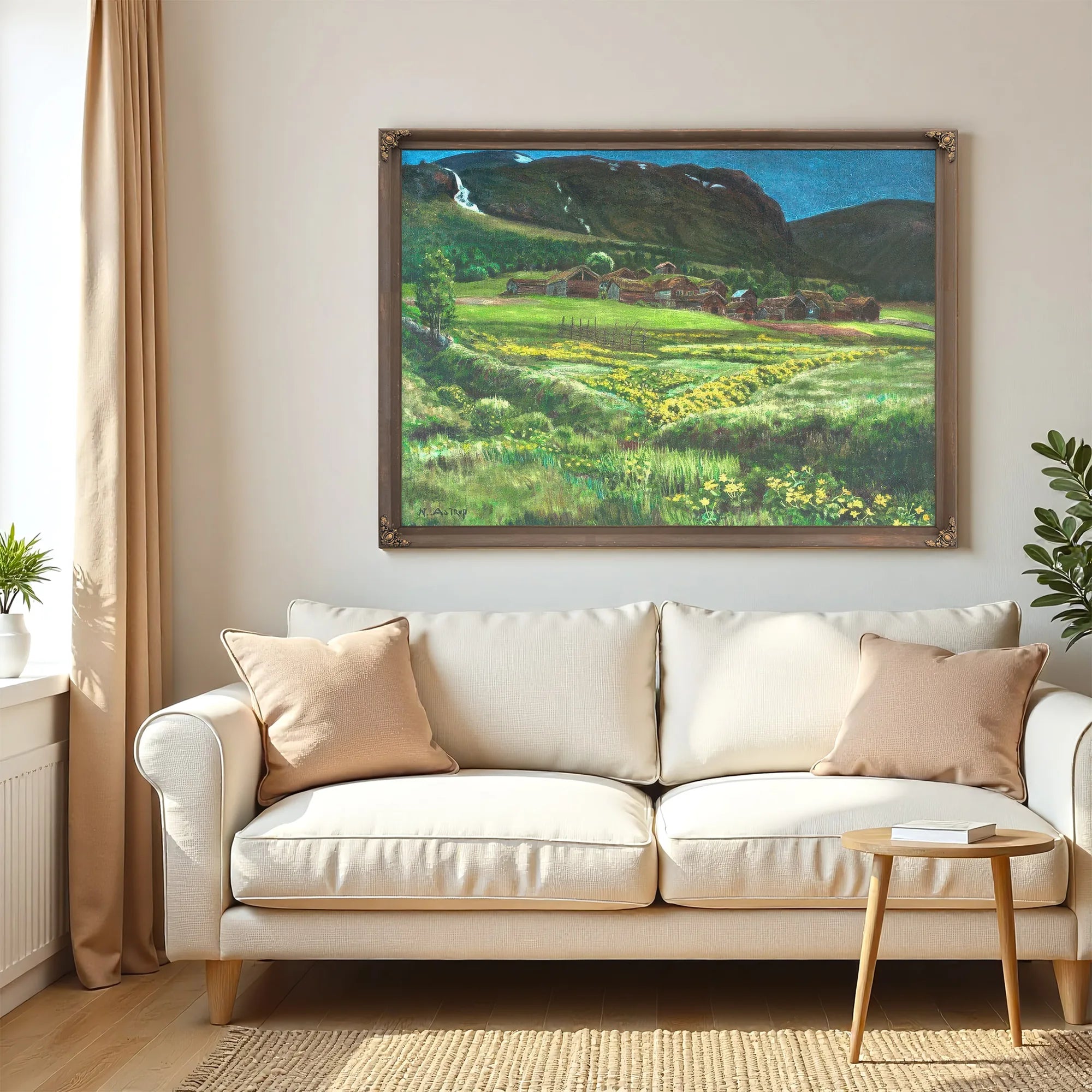 June Night And Old West Country Farmyard By Nicolai Astrup Fine Art Print