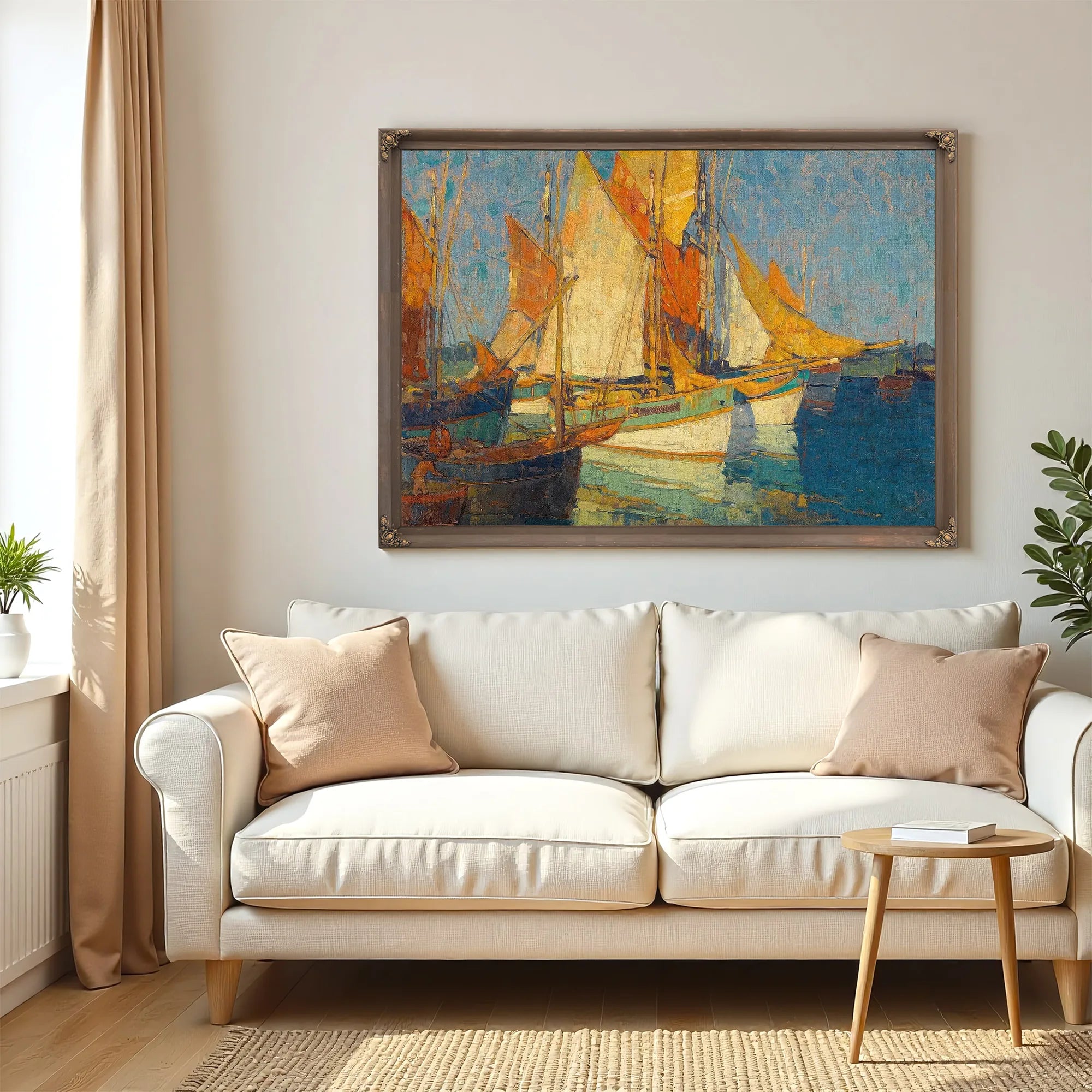 Sunlight On Brittany Boats By Edgar Payne Fine Art Print