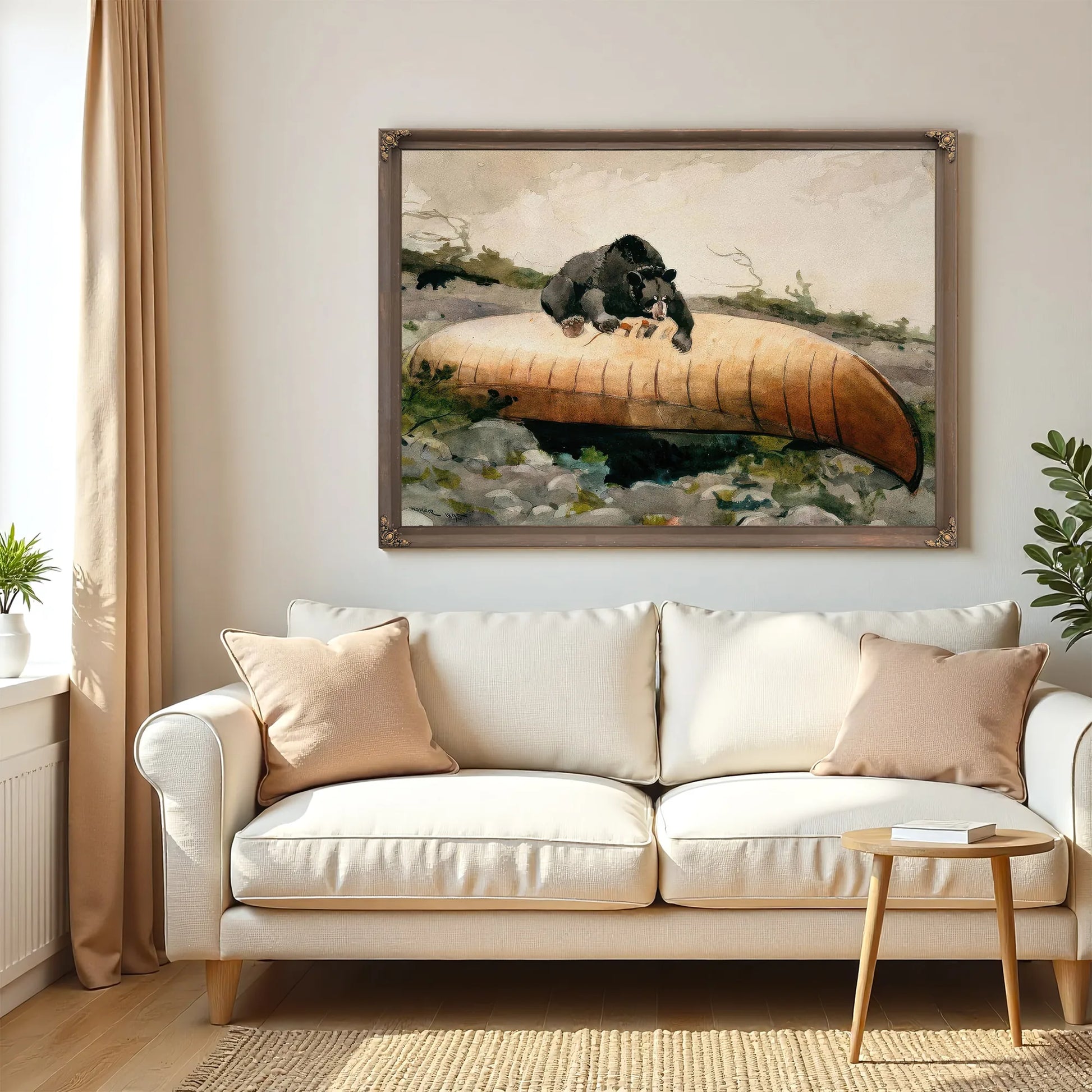 Bear And Canoe (Bear Breaking Through A Canoe Adirondacks) By Winslow Homer Fine Art Print