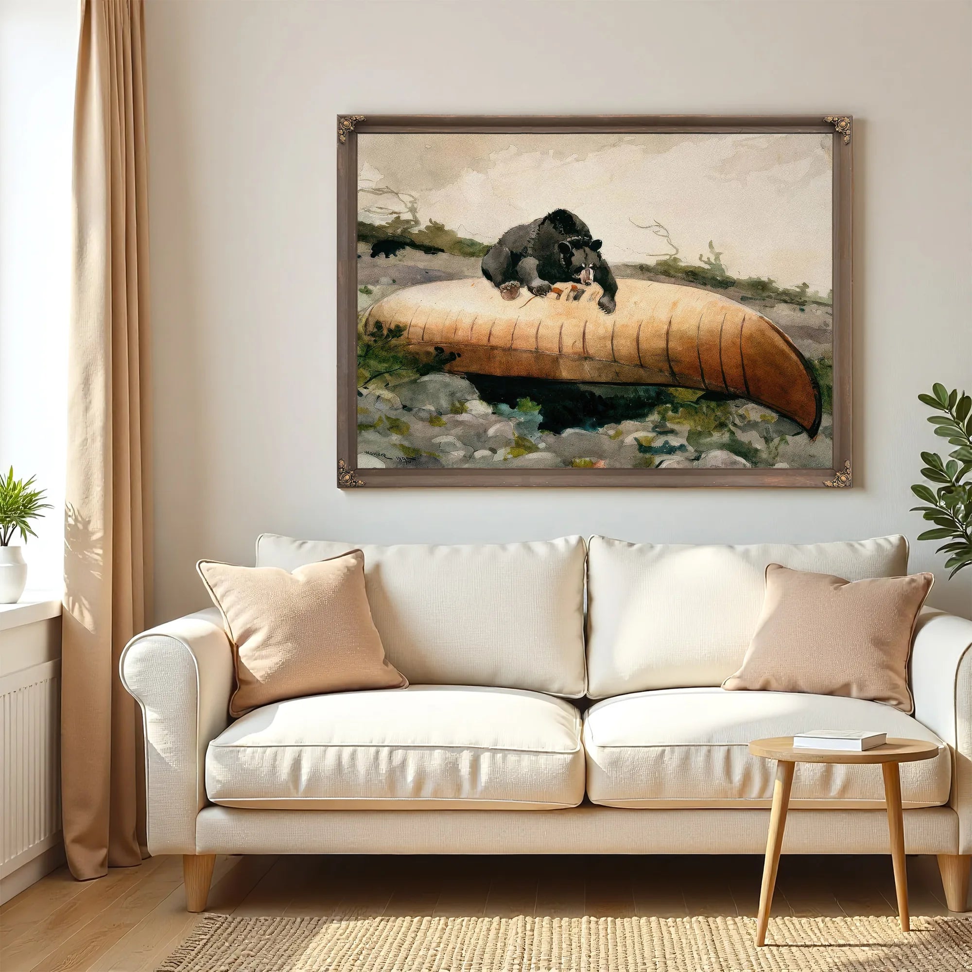 Bear And Canoe (Bear Breaking Through A Canoe Adirondacks) By Winslow Homer Fine Art Print