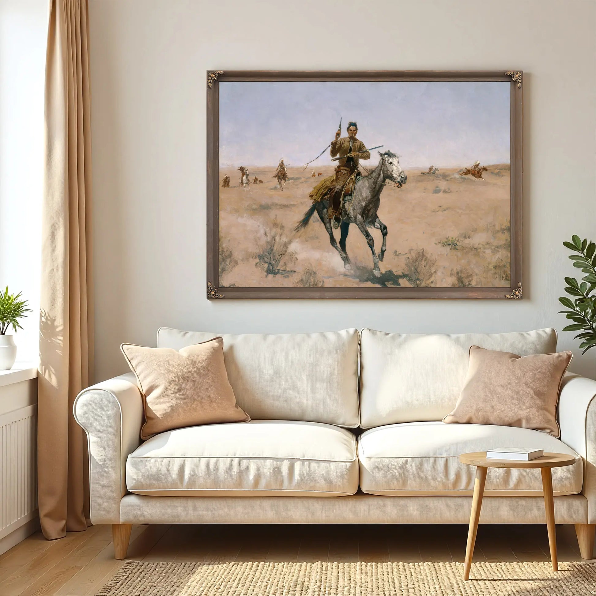 The Flight A Sagebrush Pioneer  by Frederic Remington
