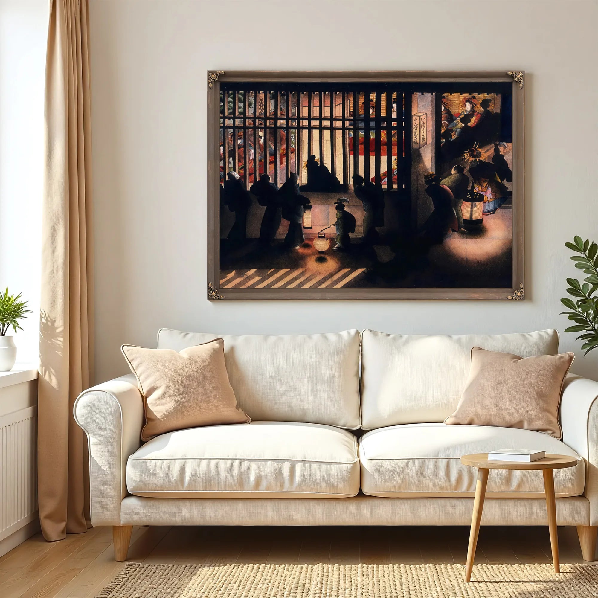 Night Scene In The Yoshiwara 1850 By Katsushika Oi Fine Art Print