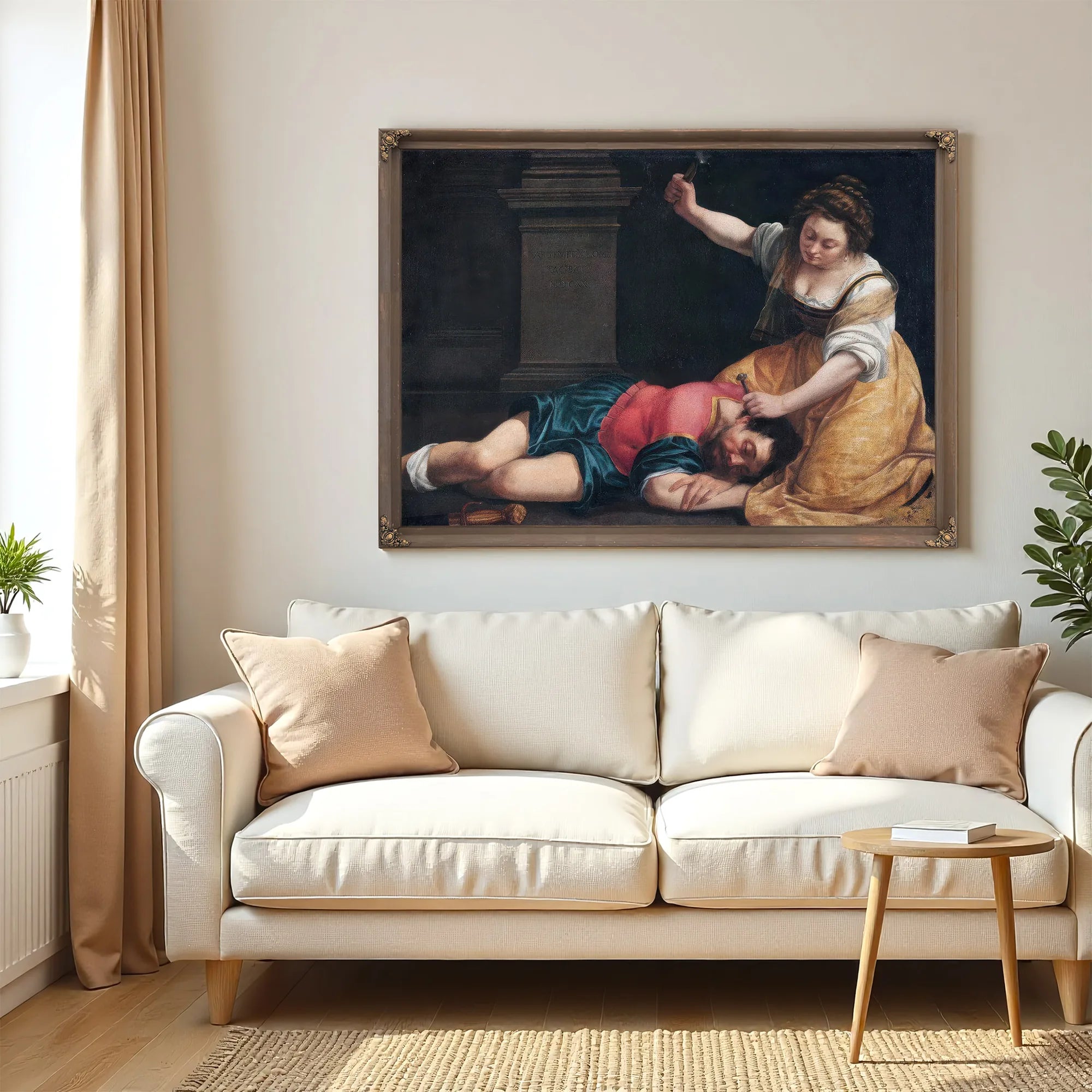 Jael And Sisera 1620 By Artemisia Gentileschi Fine Art Print