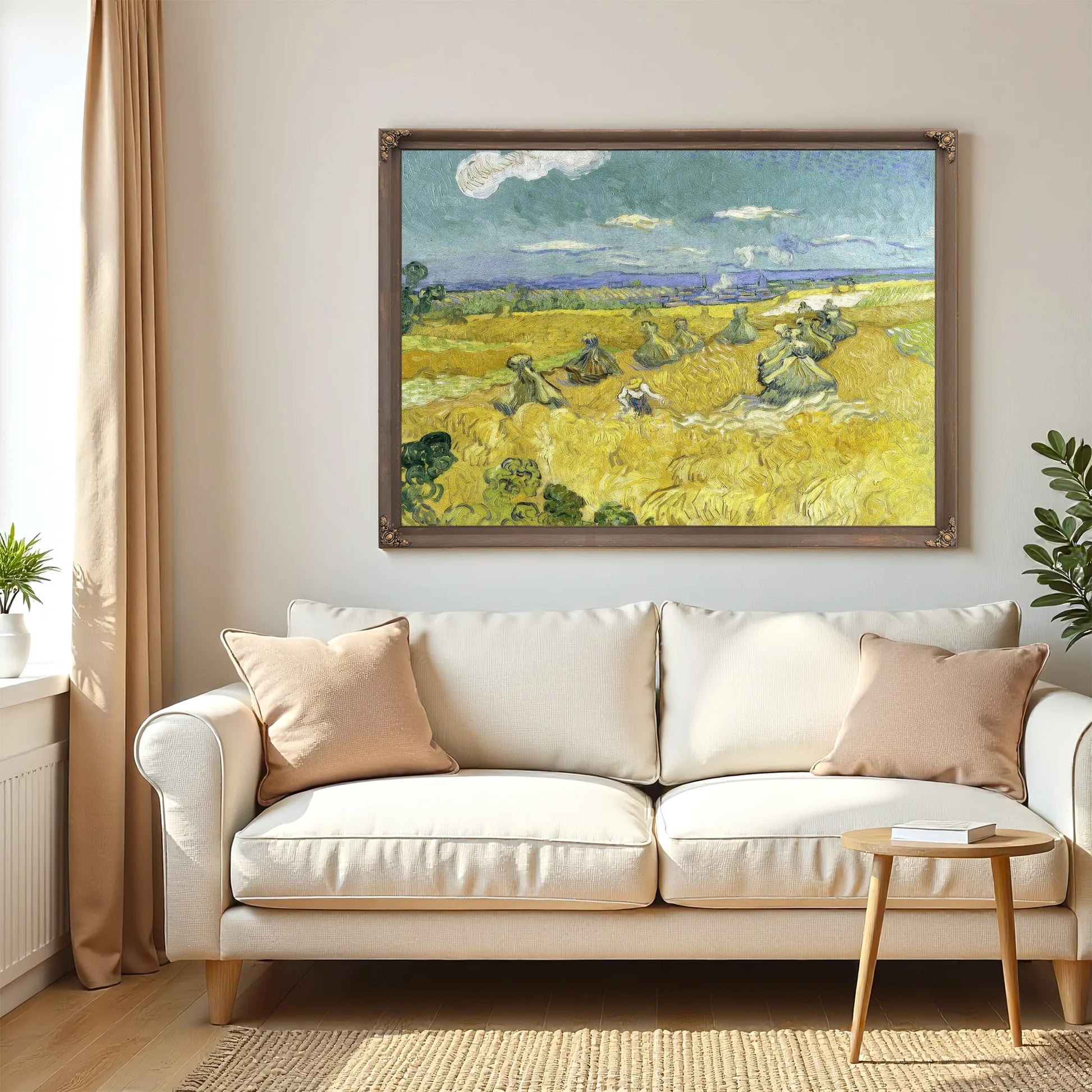 Wheat Fields With Reaper Auvers By Vincent Van Gogh Fine Art Print