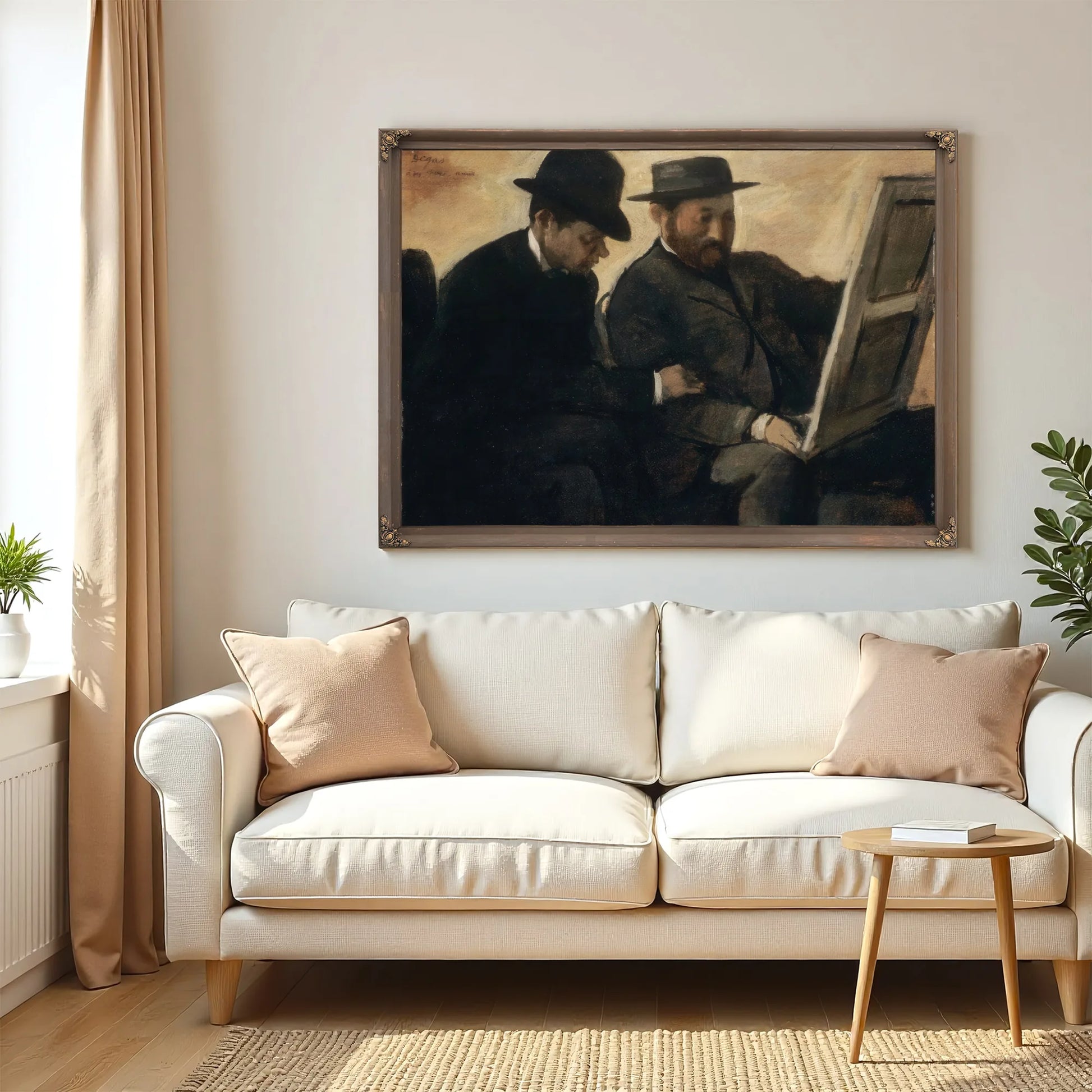 Paul Lafond And Alphonse Cherfils Examining A Painting By Edgar Degas Fine Art Print