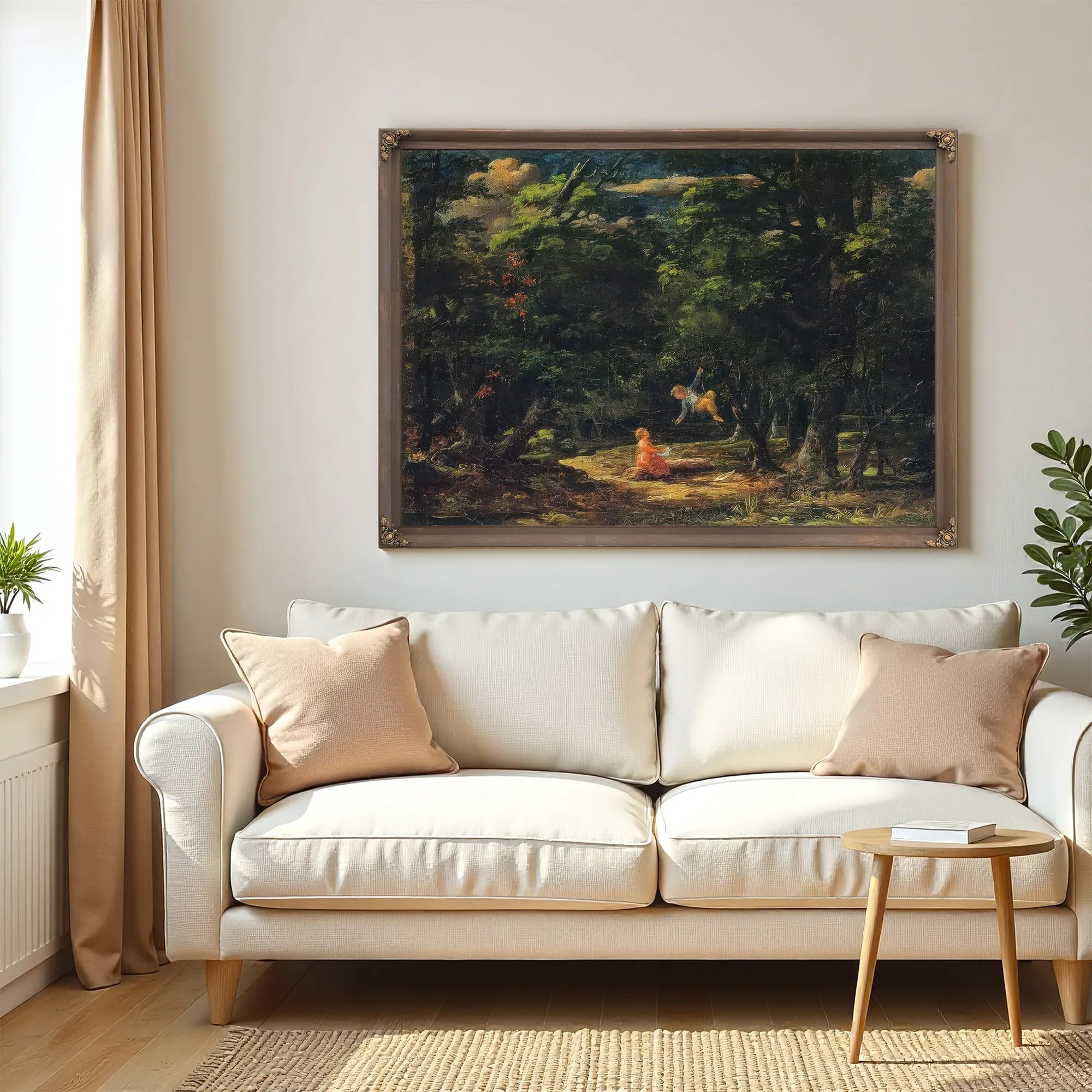 The Swing Children In The Woods By Martin Johnson Heade Fine Art Print