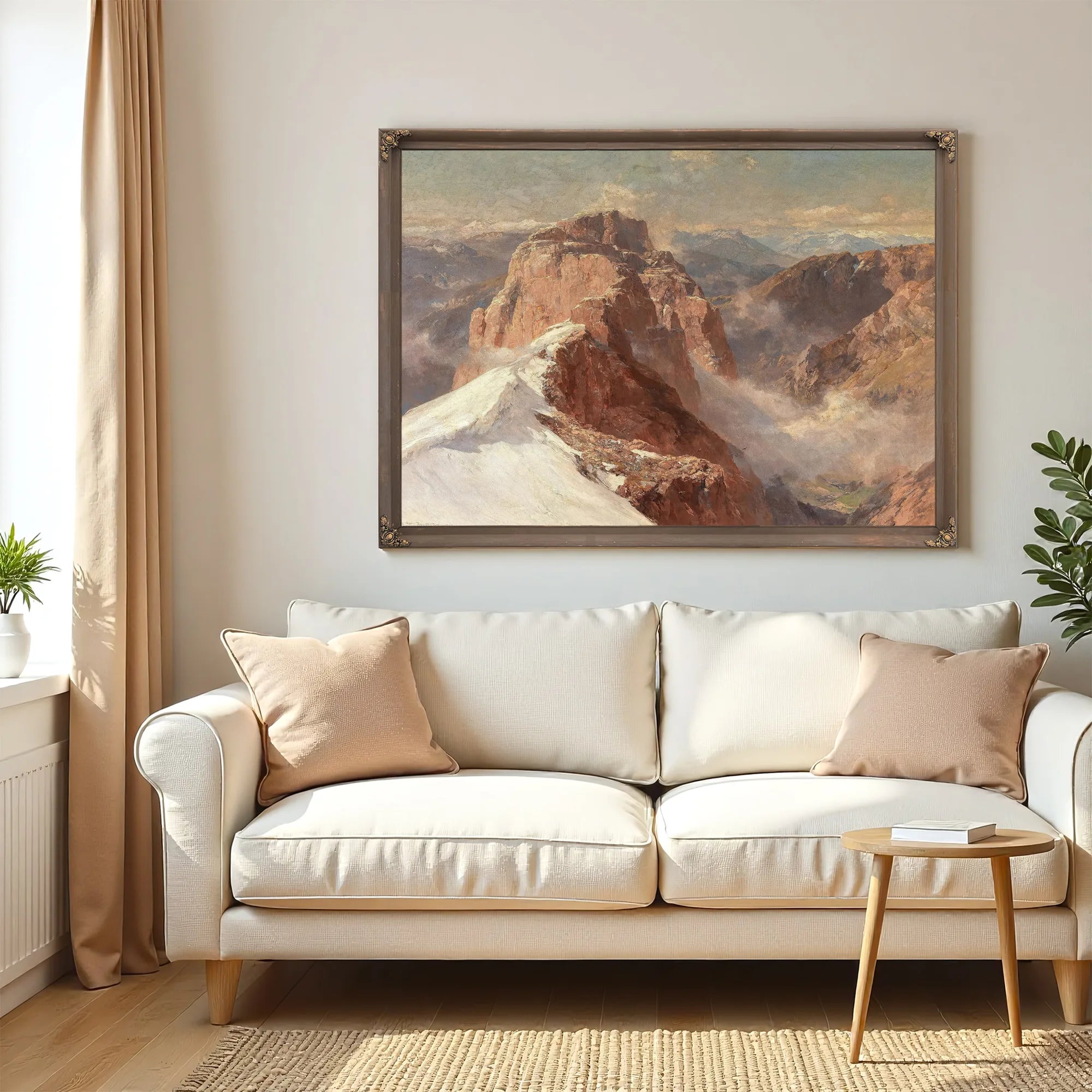 A View Of Crozzon Di Brenta From Cima Tosa With Pilastro Dei Francesi by Edward Theodore Compton Fine Art Print