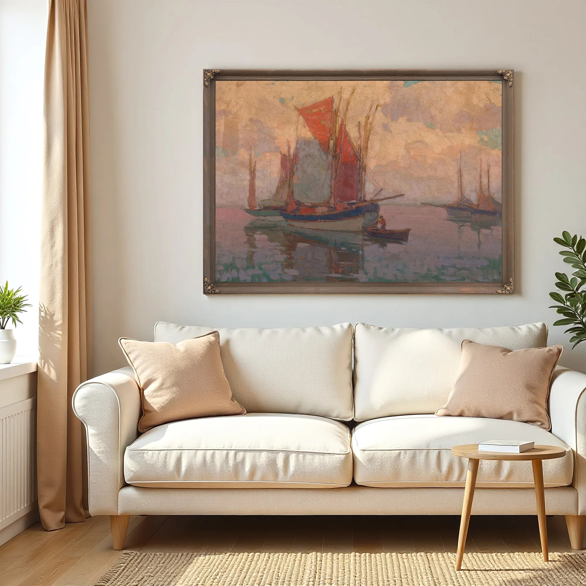 At Anchor, Tuna Boats, Brittany, France By Edgar Payne Fine Art Print