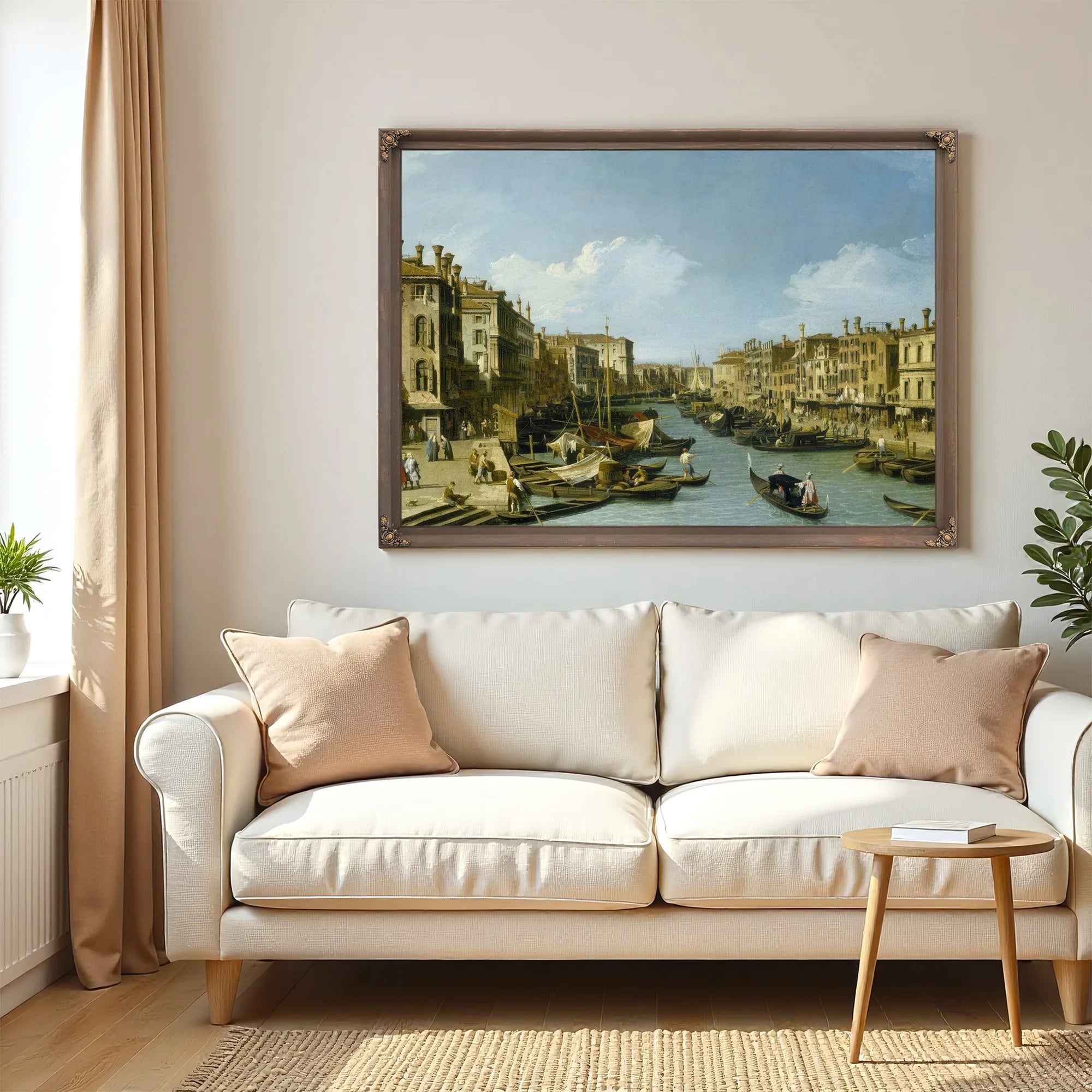 The Grand Canal Near The Rialto Bridge Venice C. 1730 By Canaletto Fine Art Print