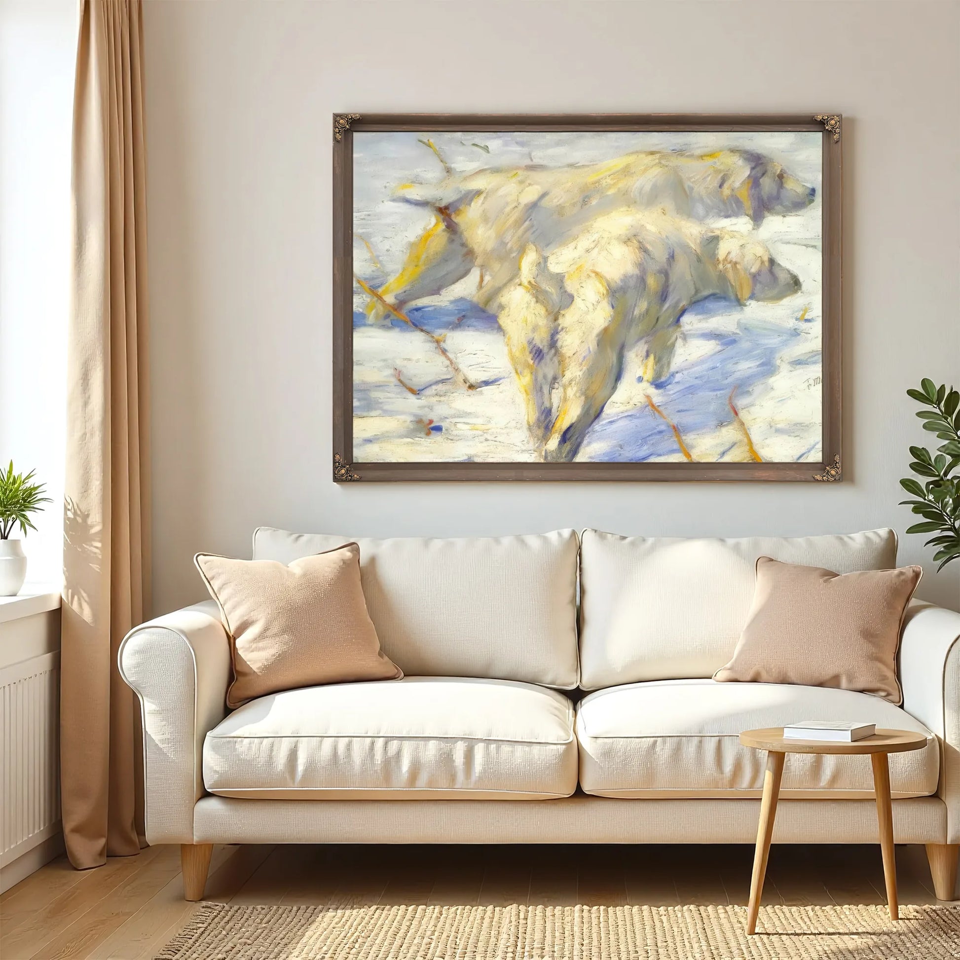 Siberian Sheepdogs (Siberians Dogs In The Snow) By Franz Marc Fine Art Print