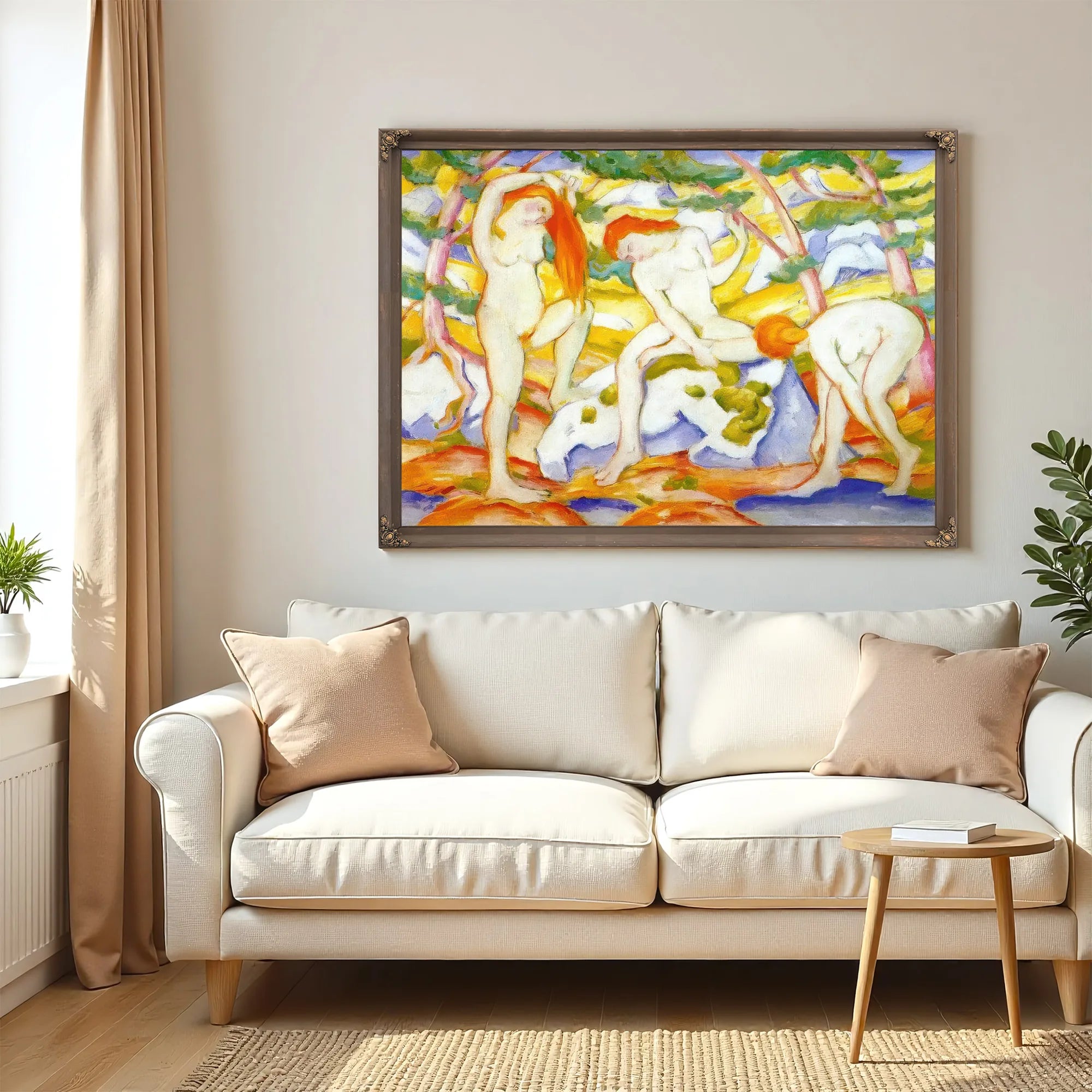 Bathing Girls By Franz Marc Fine Art Print