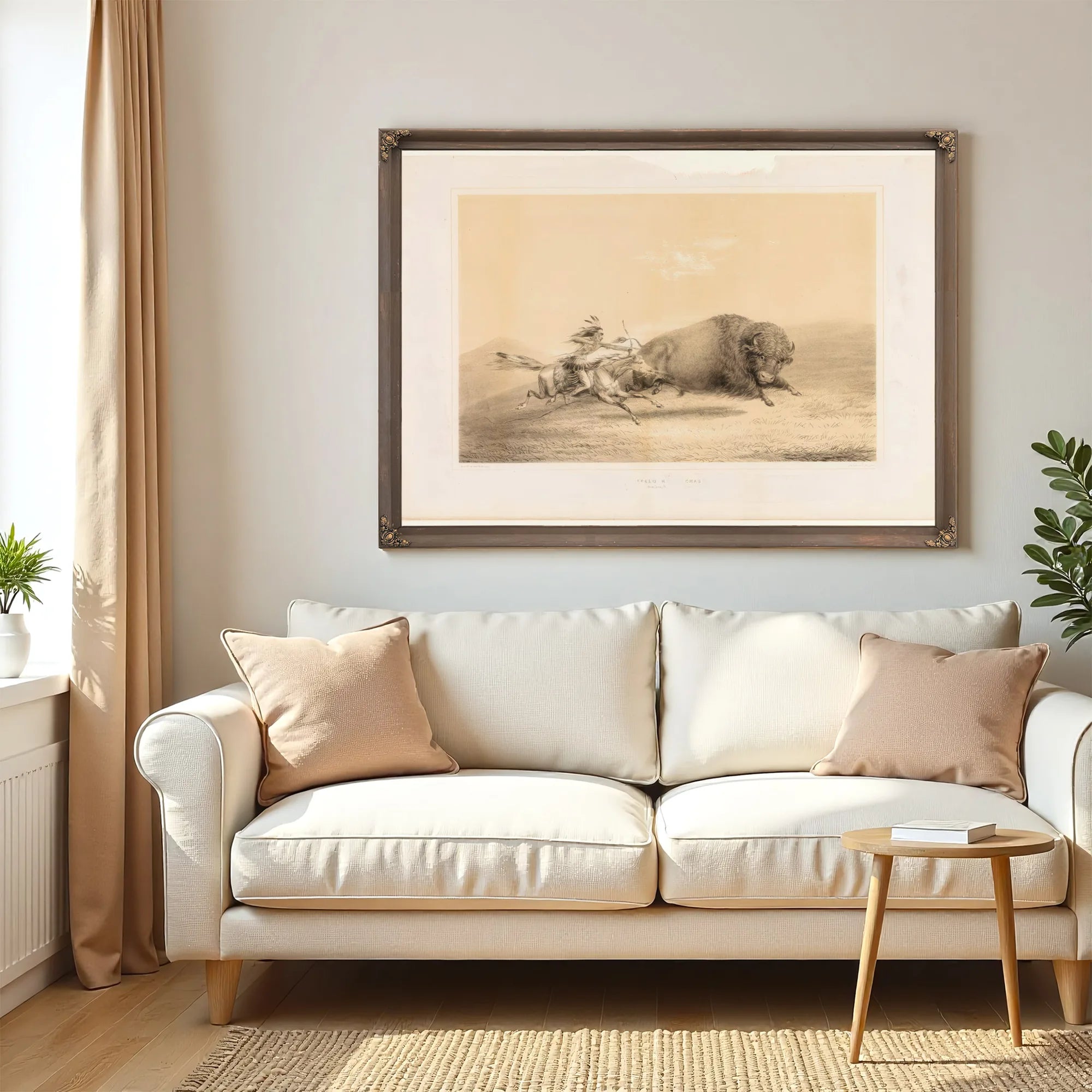 Buffalo Hunt, Chase No. 5 By George Catlin Fine Art Print