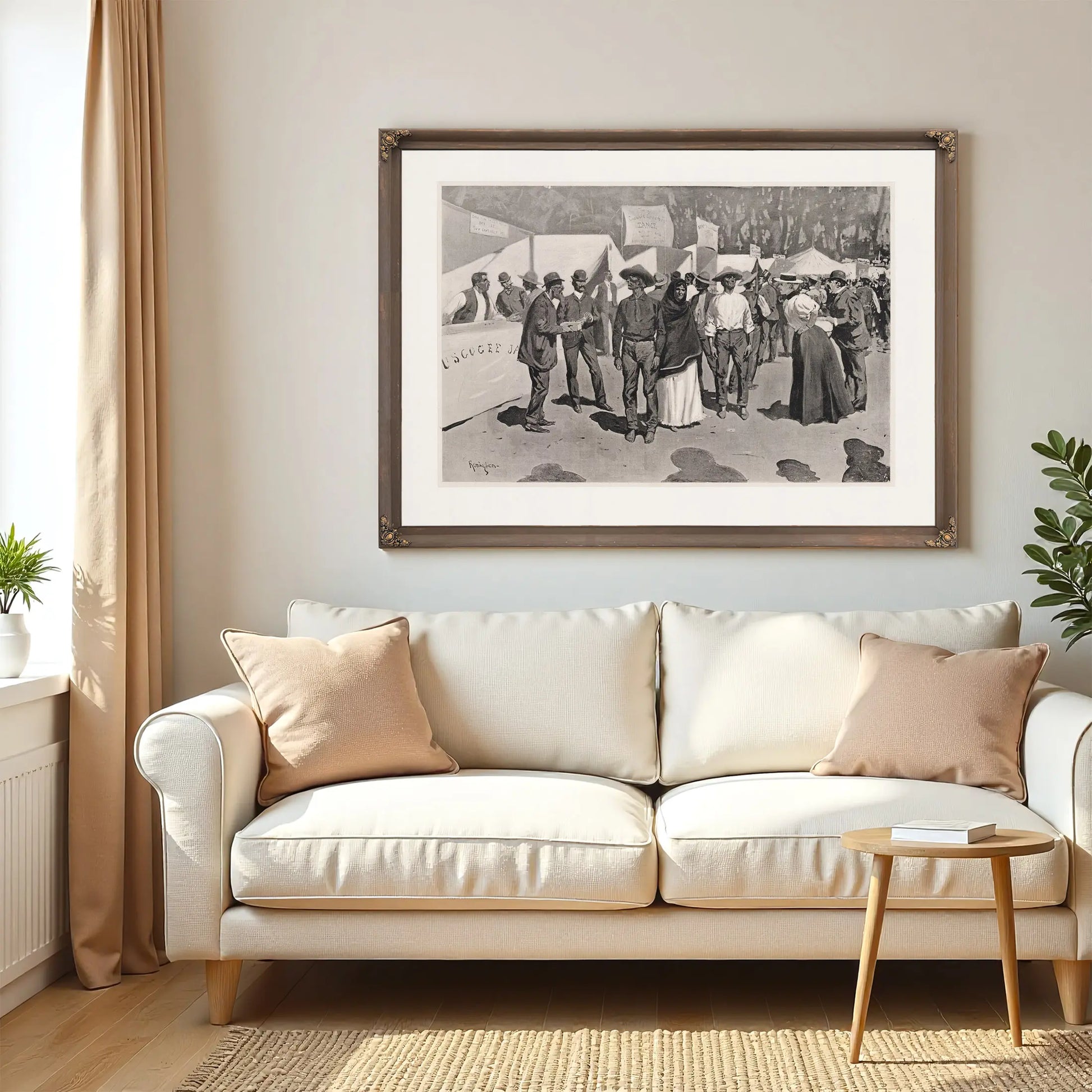 Paying The Indians For The Cherokee Strip Scenes Around The Government Paymasters Quarters by Frederic Remington