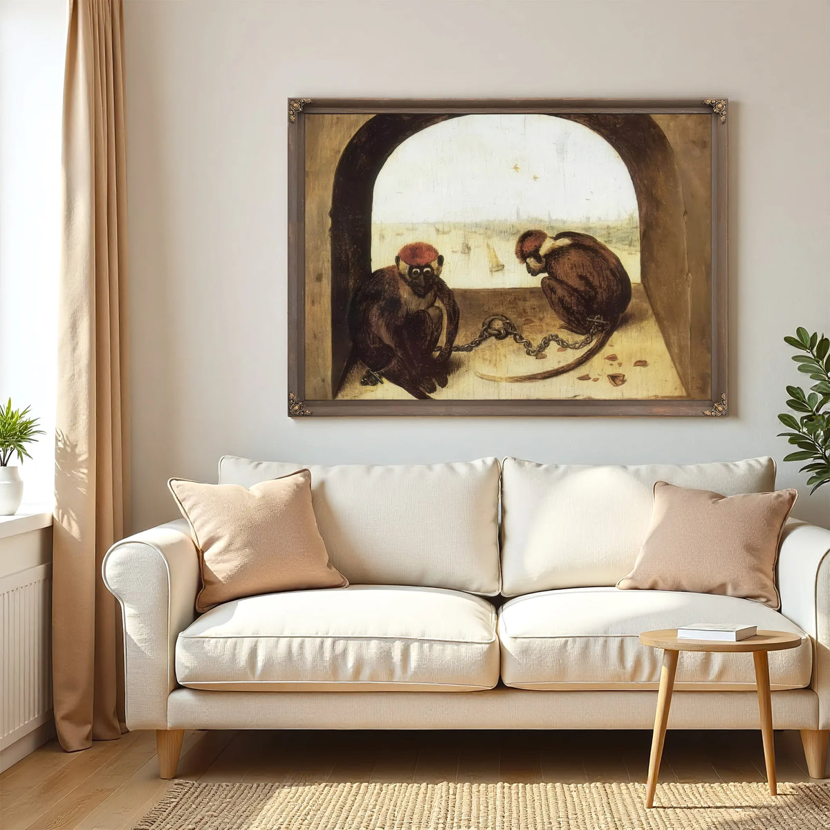 Two Monkeys 1562 By Pieter Bruegel Fine Art Print