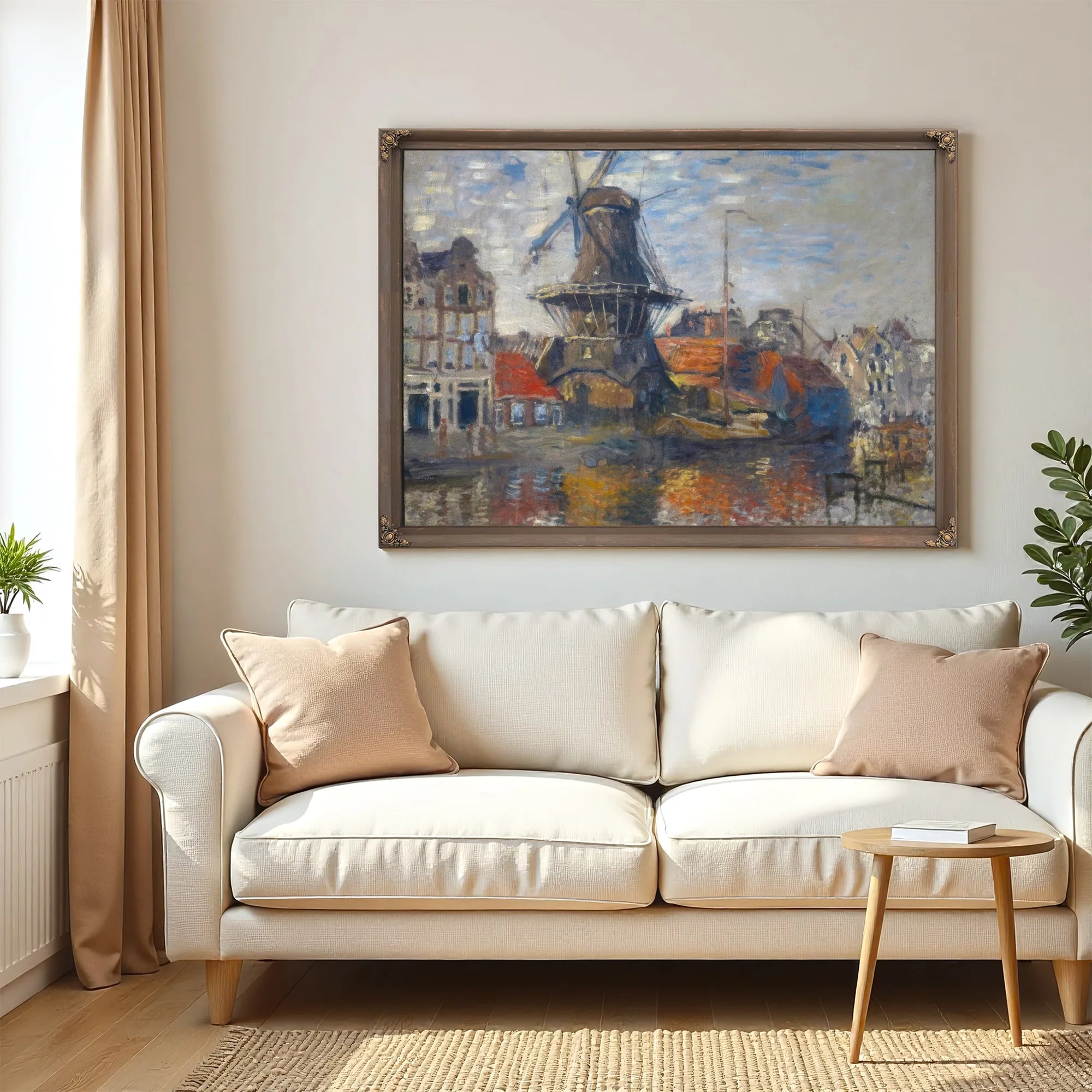 Windmill On Onbekende Canal Amsterdam By Claude Monet Fine Art Print