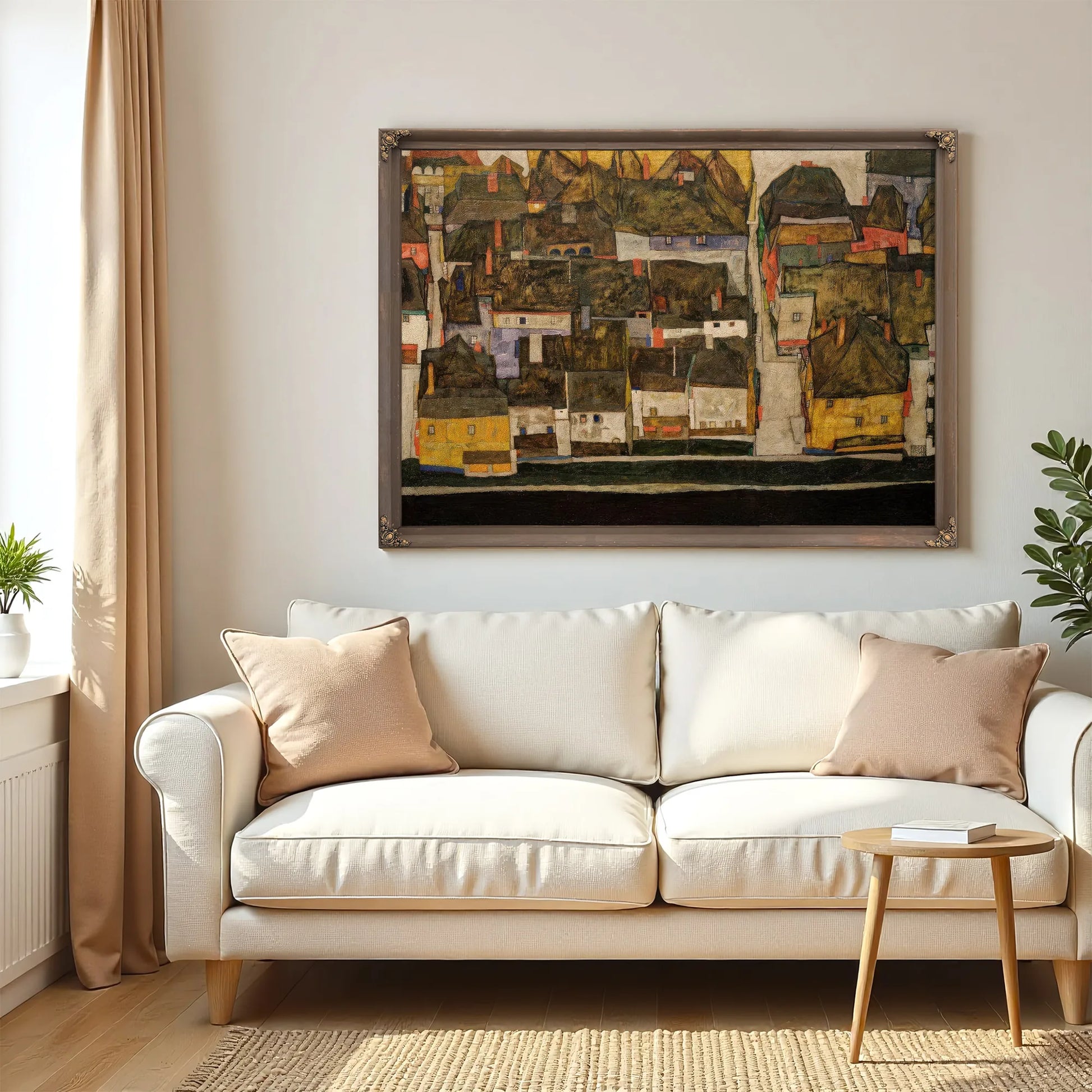 Krumau On The Moldova Town Iii 1914 99 5X120 5Cm Leopold Museum By Egon Schiele Fine Art Print