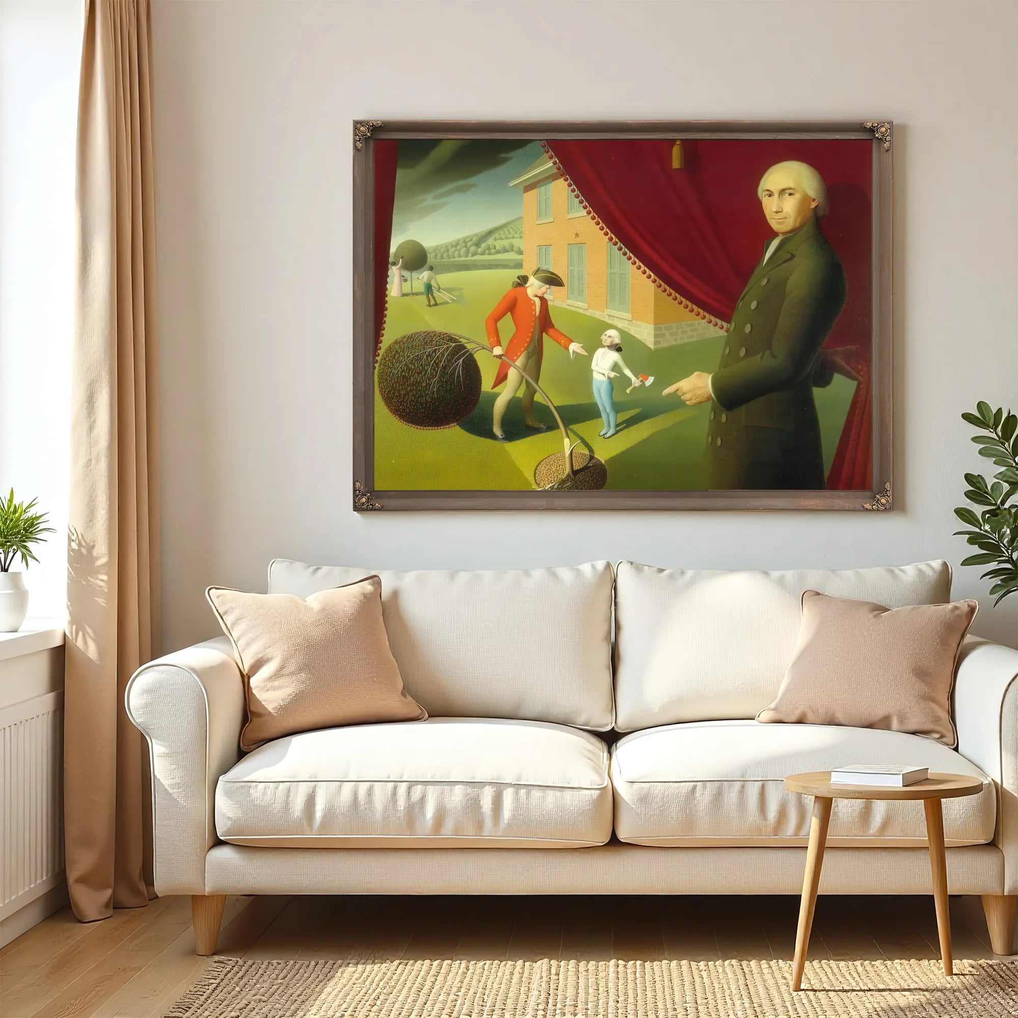 Parson Weems Fable By Grant Wood Fine Art Print