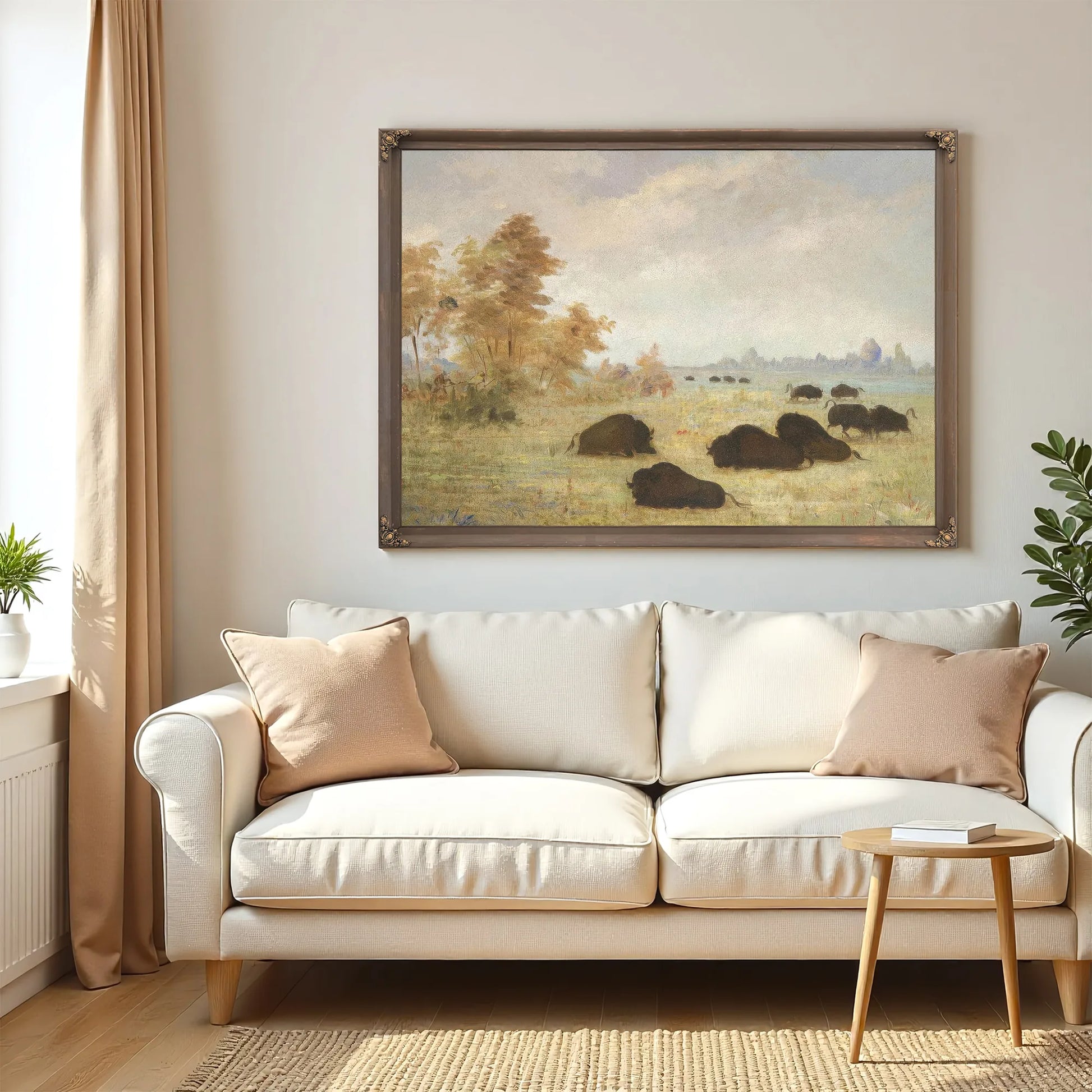 Stalking Buffalo, Arkansas By George Catlin Fine Art Print