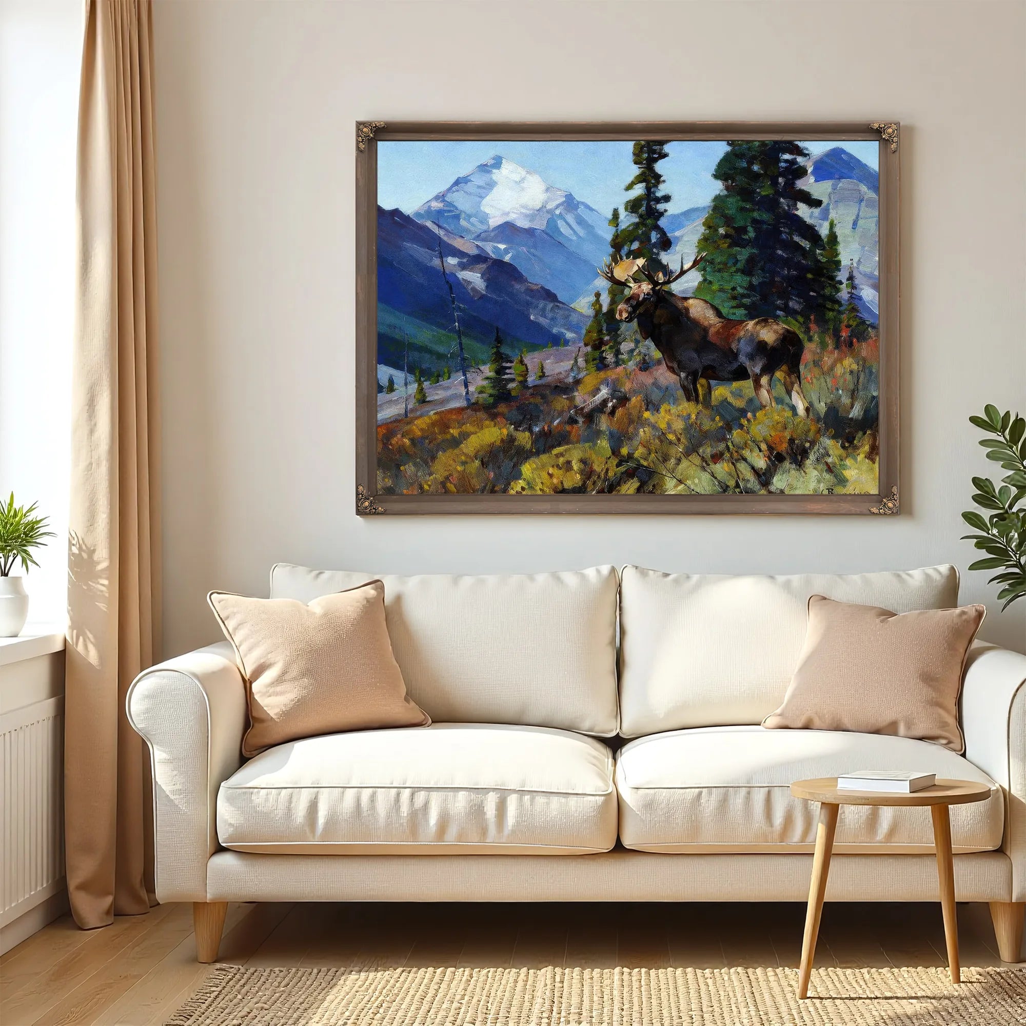 Moose On The Head Of Ram River By Carl Rungius Fine Art Print