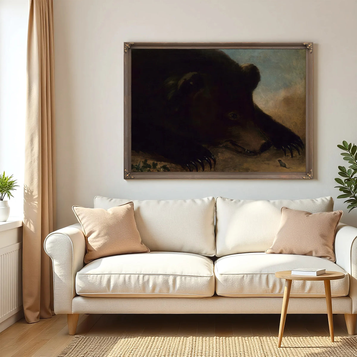 Portraits Of A Grizzly Bear And Mouse, Life Size By George Catlin Fine Art Print