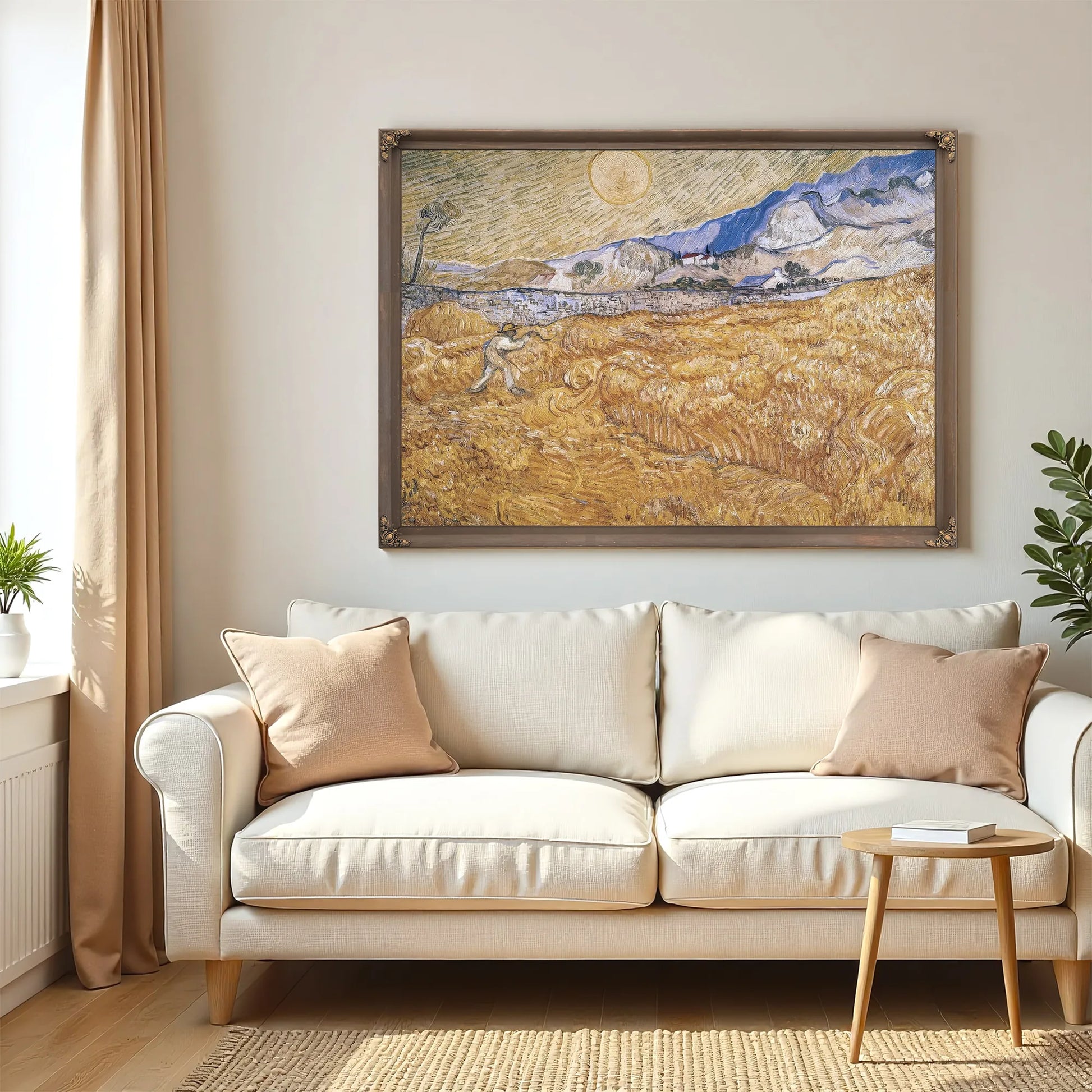 Wheat Field With Reaper (Harvest In Provence) By Vincent Van Gogh Fine Art Print
