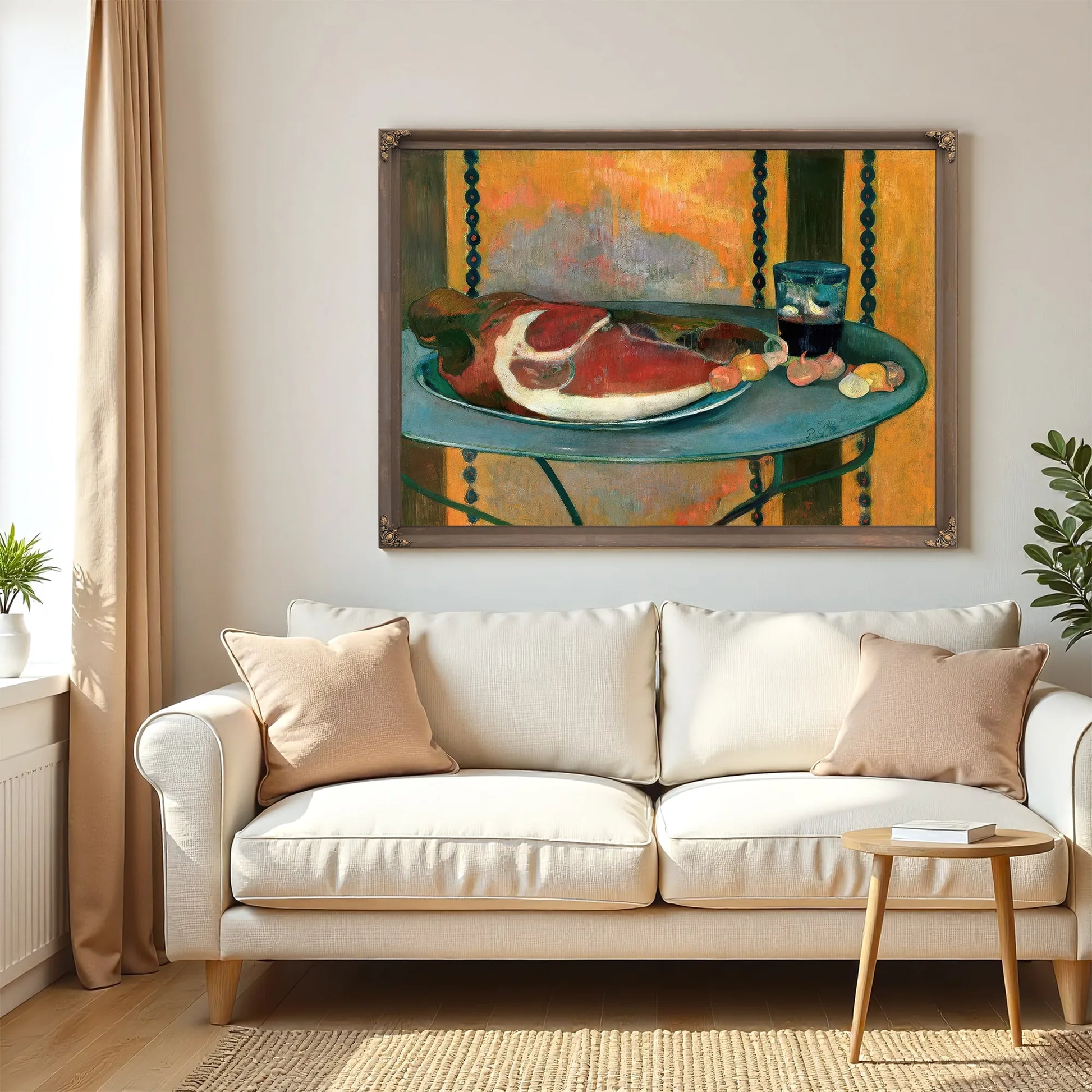 Still Life With Ham By Paul Gauguin Fine Art Print