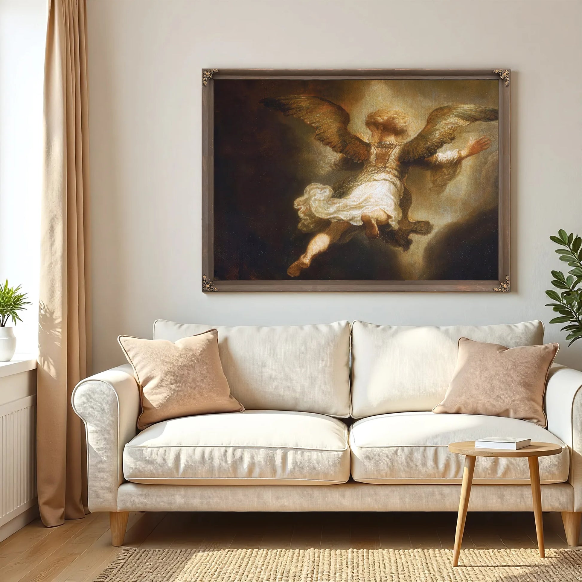 Detail Of Angel Raphael Leaving Tobit And His Family By Rembrandt Fine Art Print