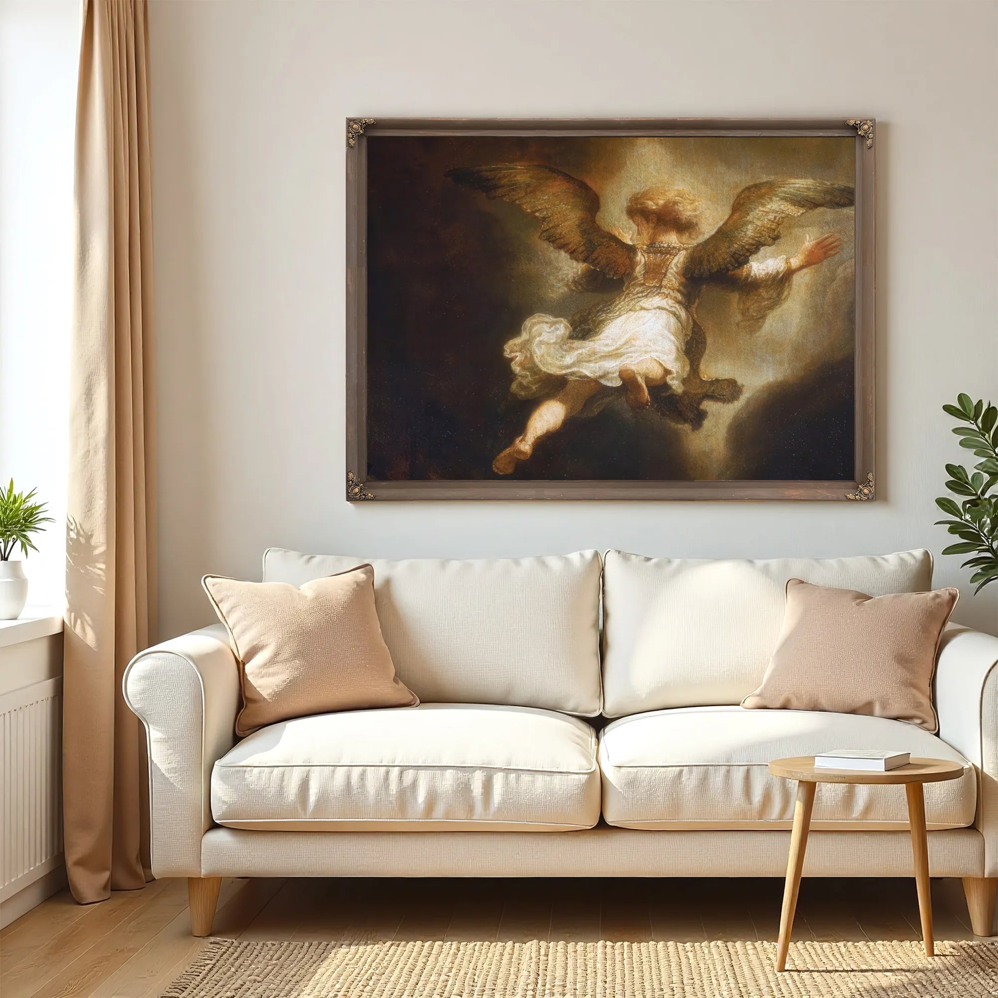 Detail Of Angel Raphael Leaving Tobit And His Family By Rembrandt Fine Art Print