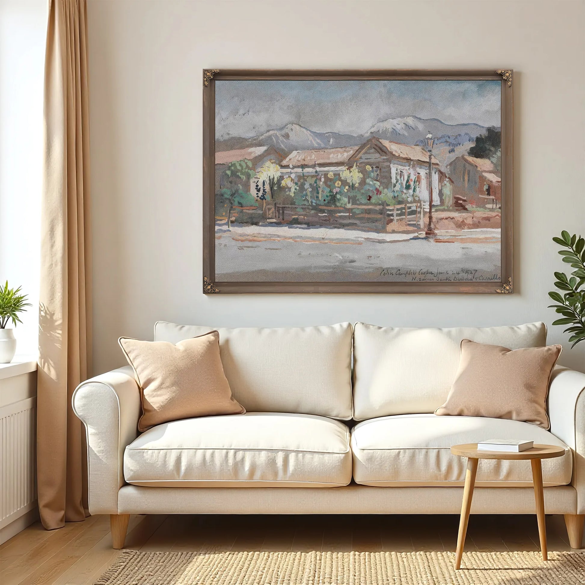 North Corner Of Santa Barbara And Carillo Streets By Colin Campbell Cooper Fine Art Print