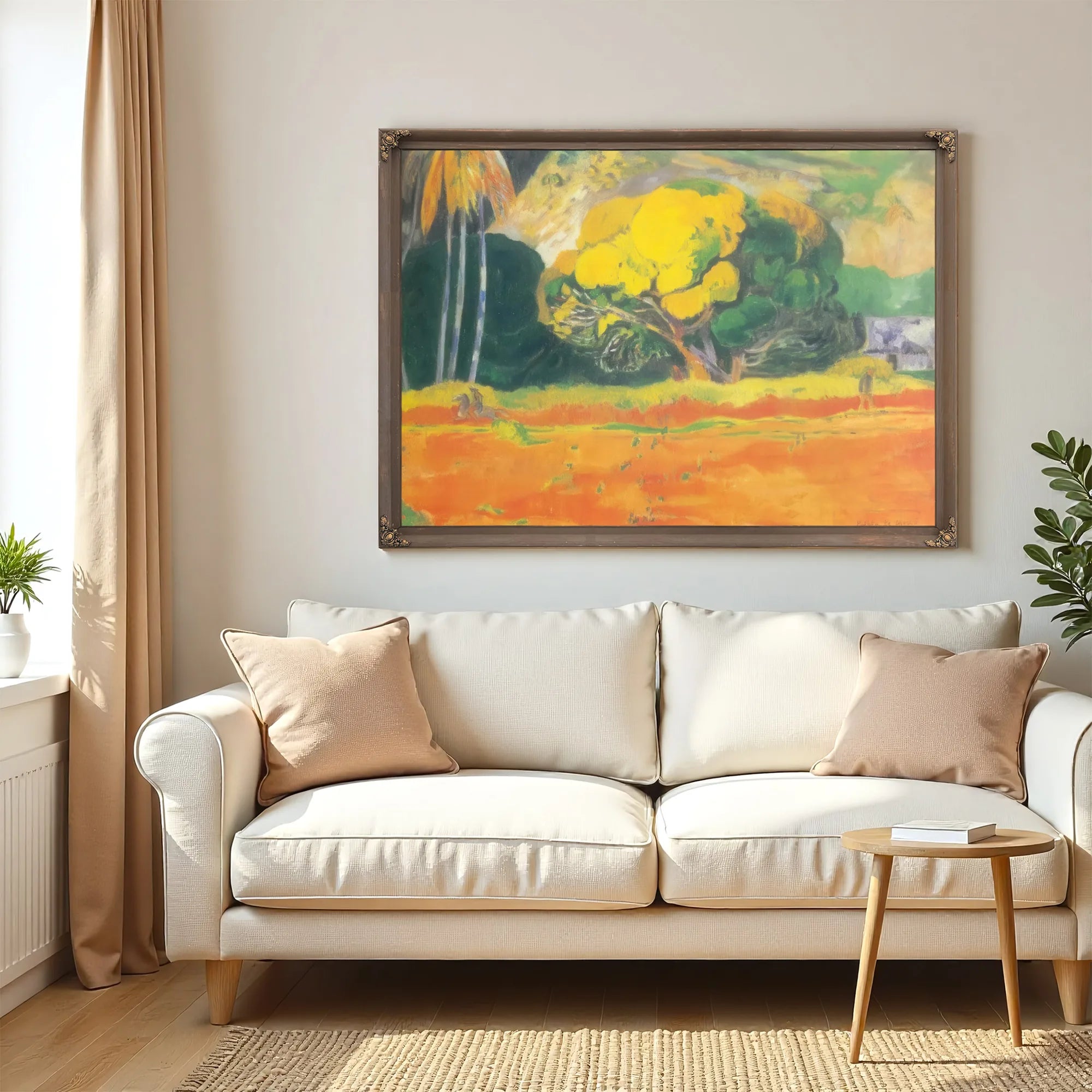 Fatata Te Moua( At Foot Of The Mountain ) Or The Big Tree By Paul Gauguin Fine Art Print