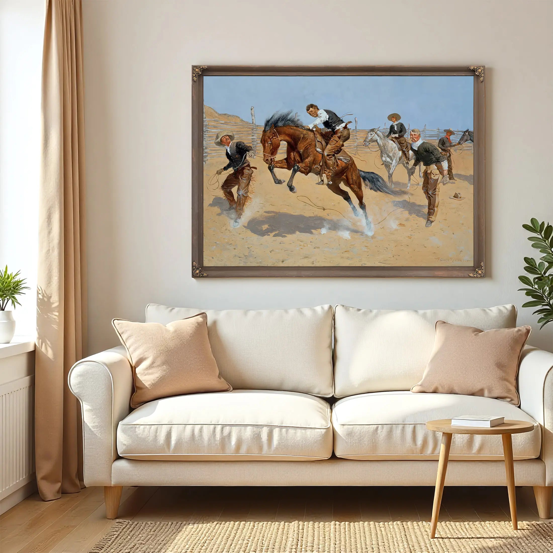 Turn Him Loose Bill C Oil On Canvas by Frederic Remington
