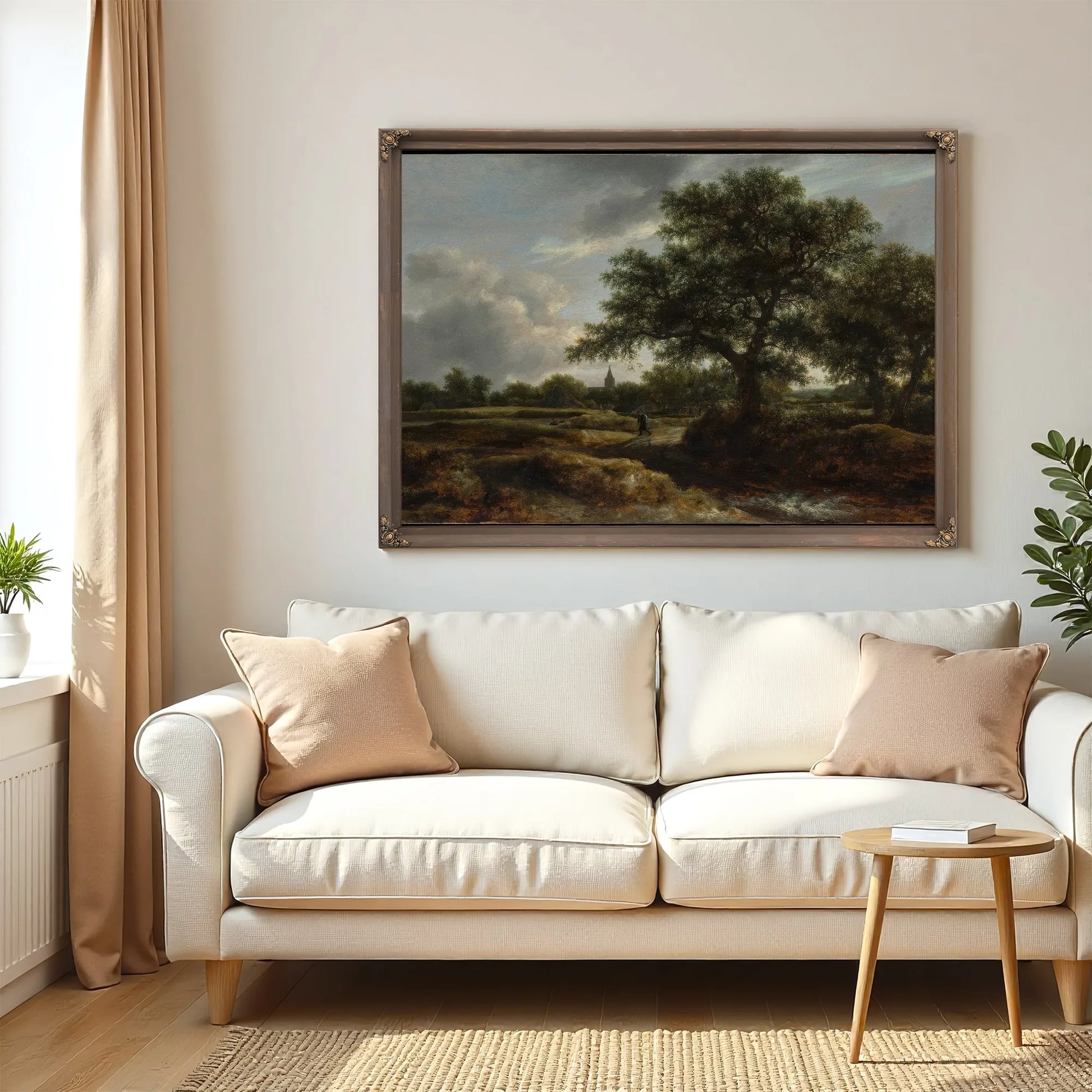 Landscape With A Village In The Distance By Jacob Van Rusdael Fine Art Print