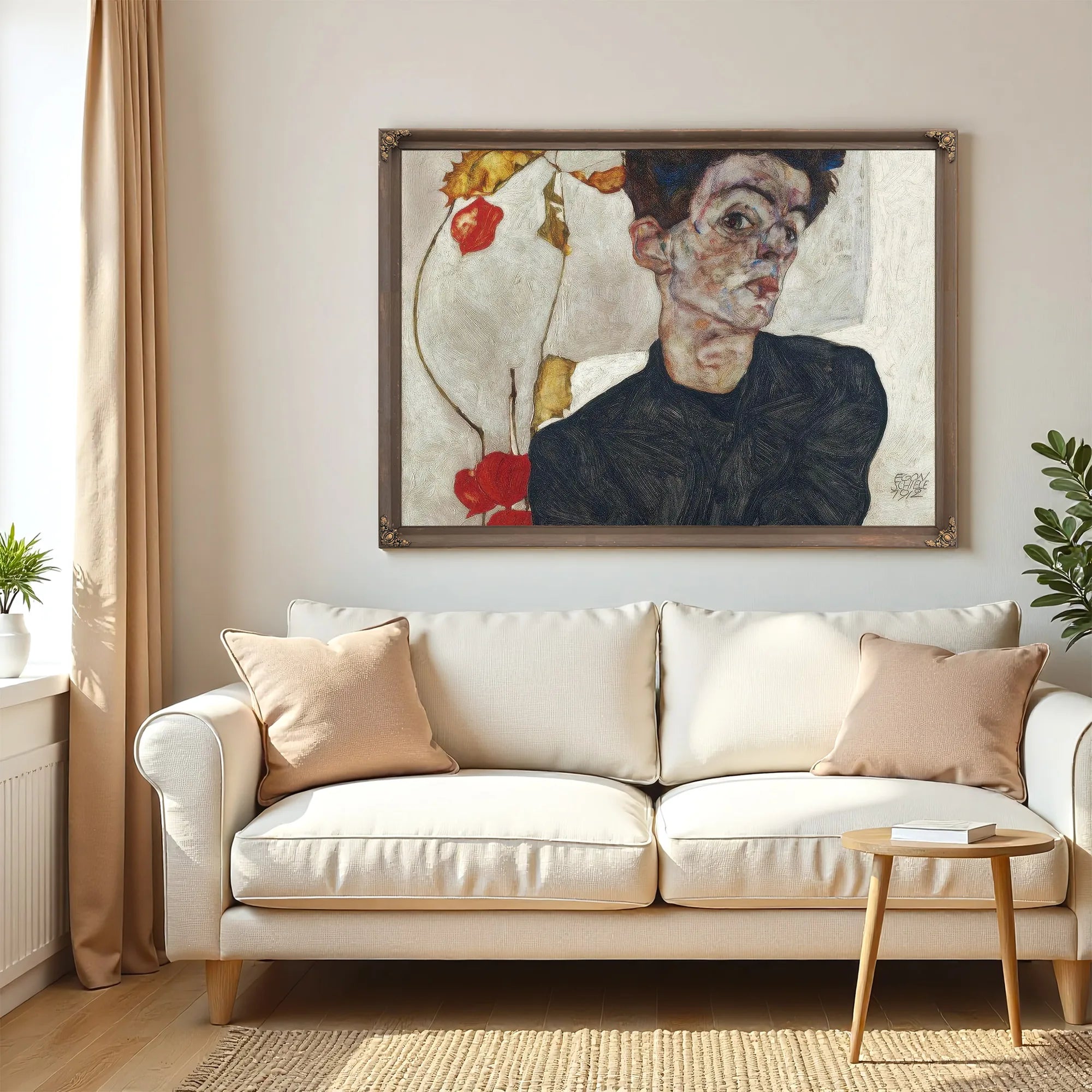 Self Portrait With Physalis 1912 32 2X39 8Cm Leopold Museum By Egon Schiele Fine Art Print