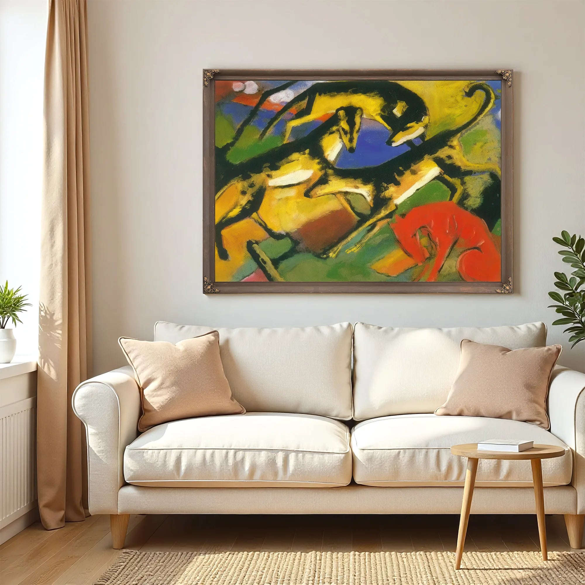 Playing Dogs By Franz Marc Fine Art Print